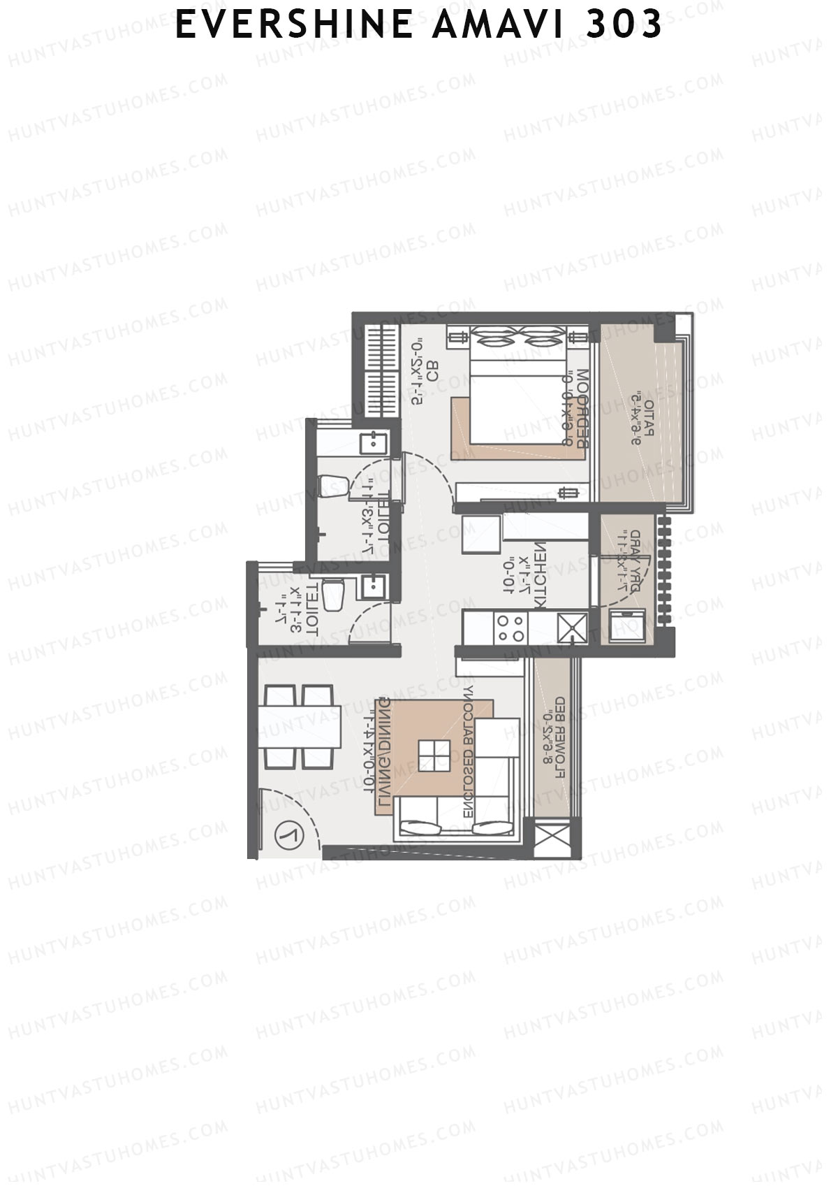 Evershine Amavi 303 Tower 21 Unit 4 (Type 3) Floor Plan