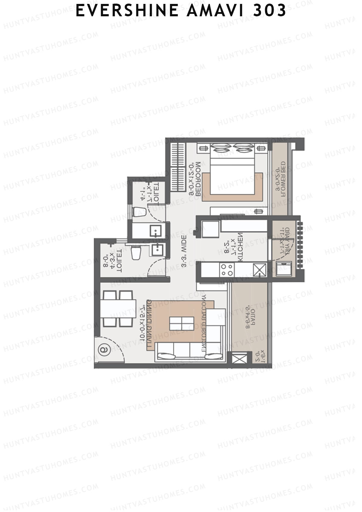 Evershine Amavi 303 Tower 21 Unit 5 (Type 2) Floor Plan