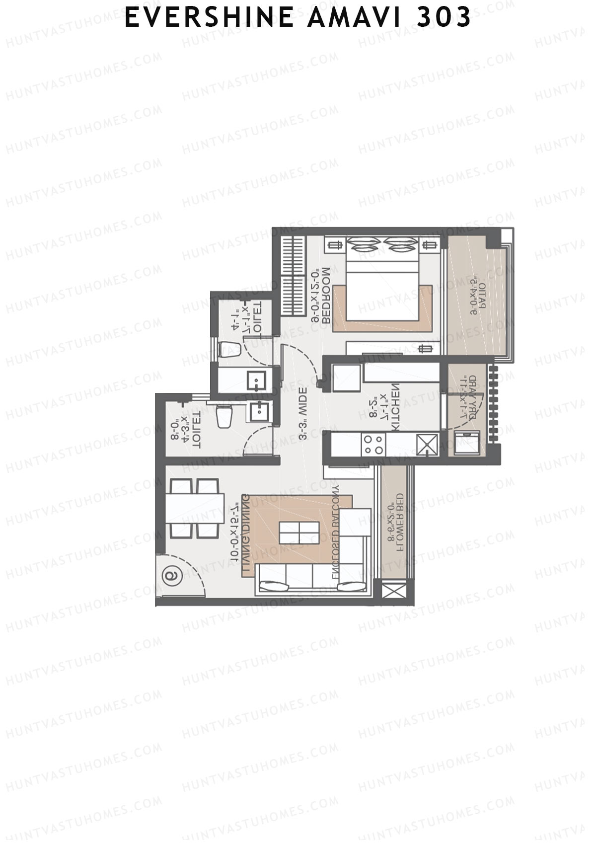 Evershine Amavi 303 Tower 21 Unit 5 (Type 4) Floor Plan