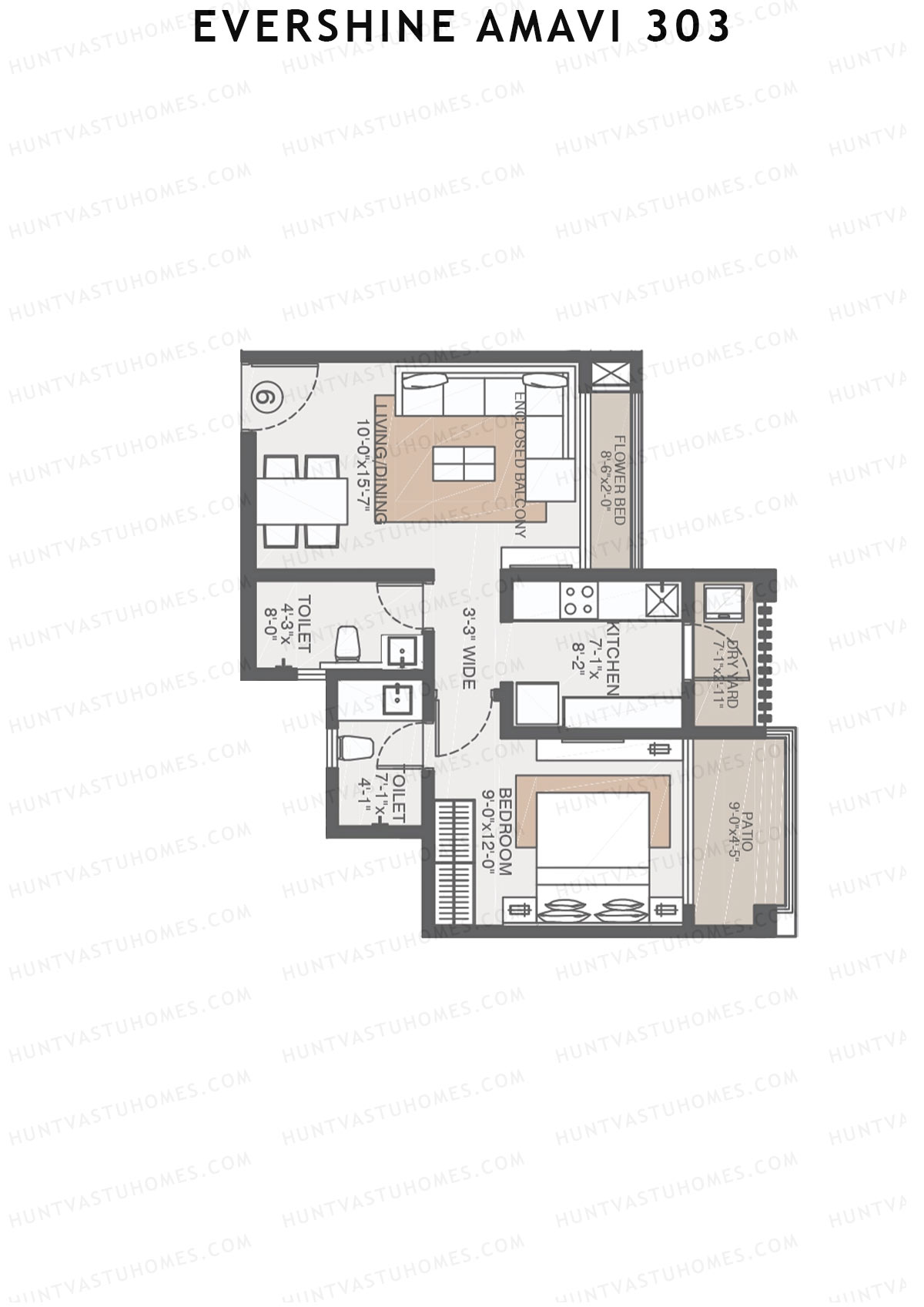 Evershine Amavi 303 Tower 21 Unit 6 (Type 4) Floor Plan