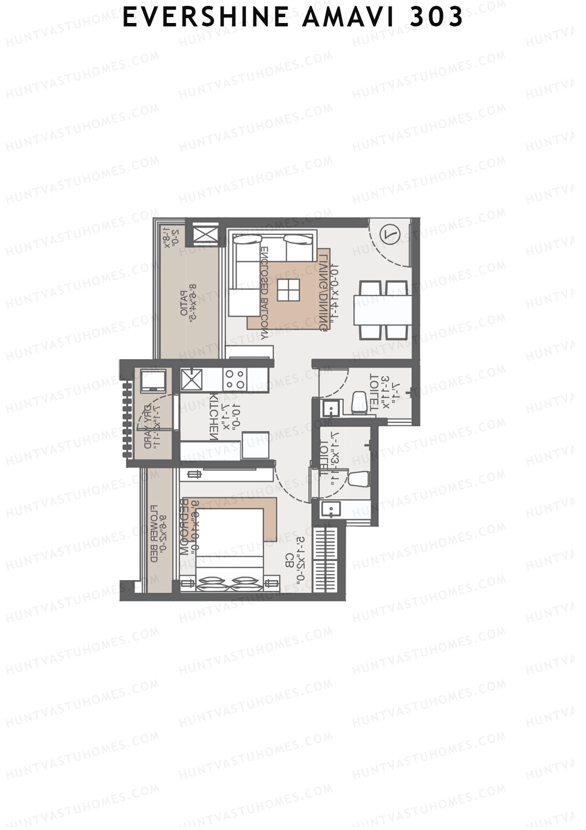 Evershine Amavi 303 Tower 21 Unit 8 (Type 1) Floor Plan