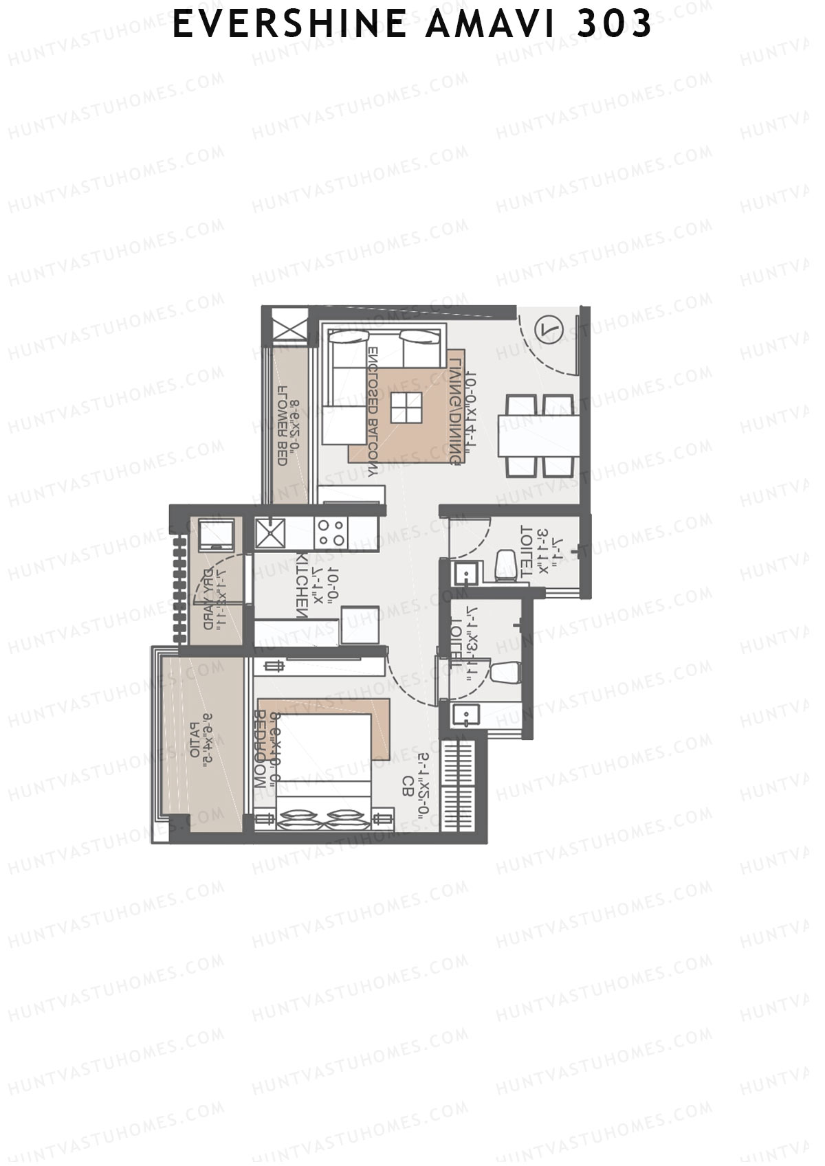 Evershine Amavi 303 Tower 21 Unit 8 (Type 3) Floor Plan