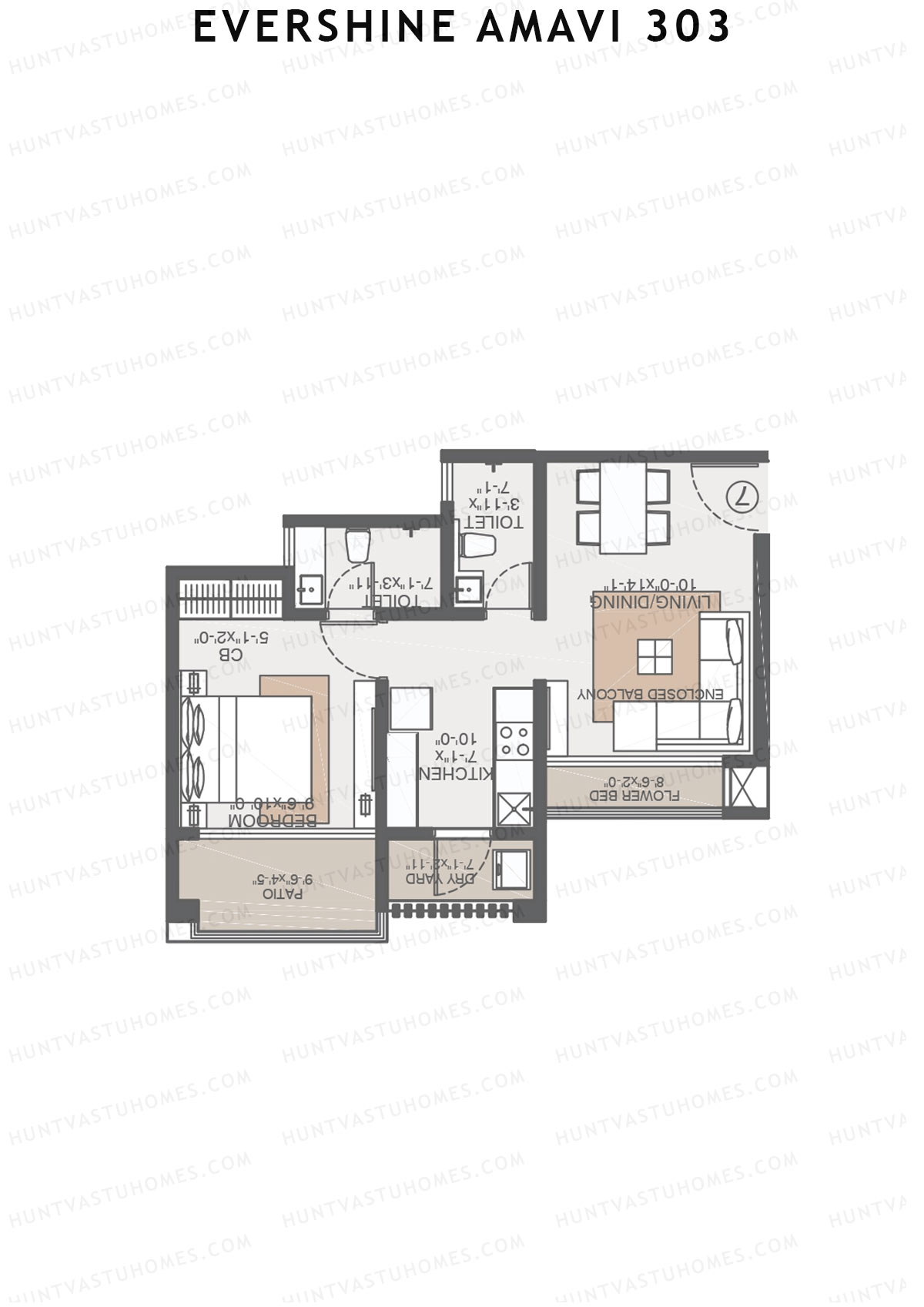Evershine Amavi 303 Tower 22 Unit 3 (Type 3) Floor Plan