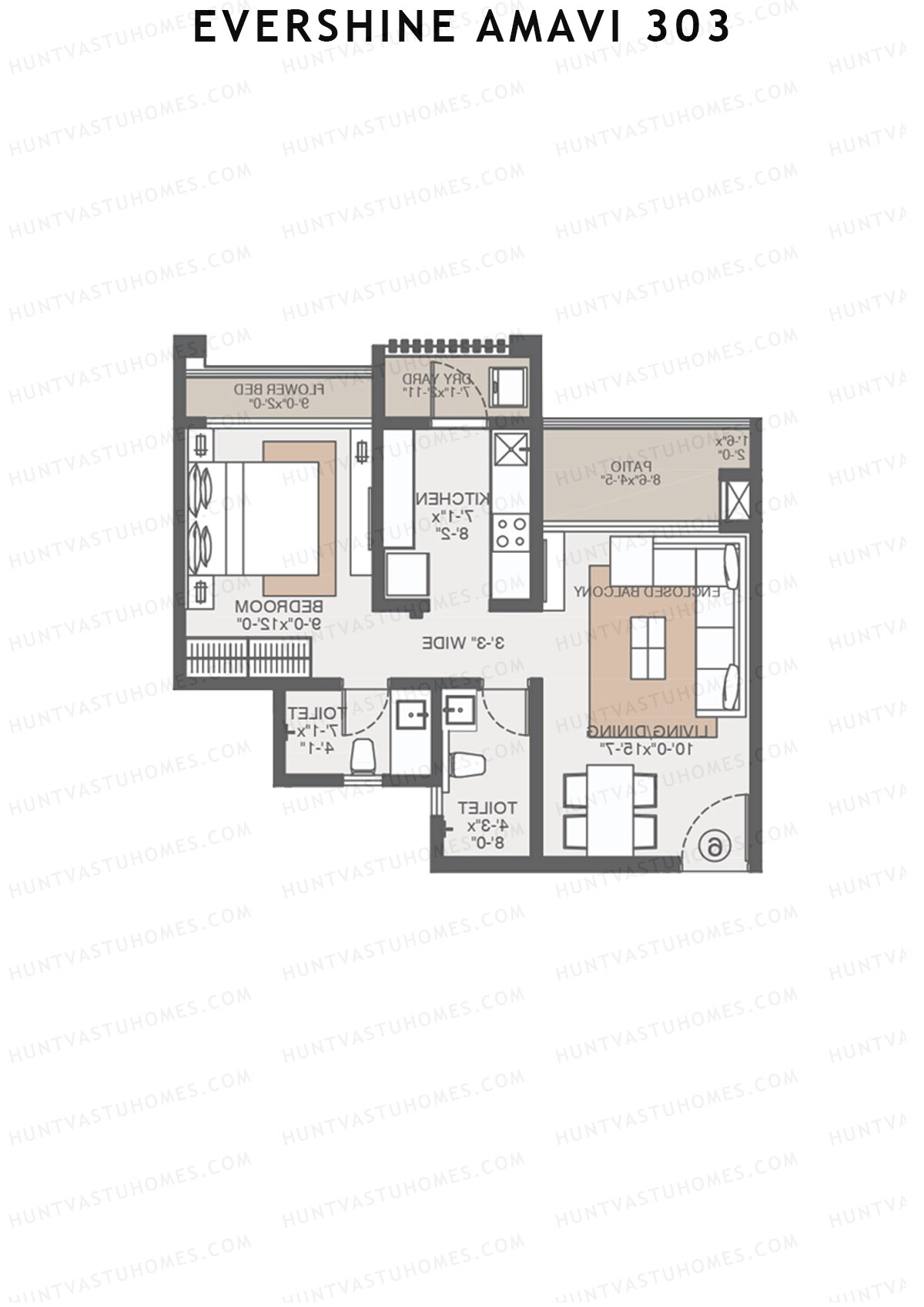 Evershine Amavi 303 Tower 22 Unit 5 (Type 2) Floor Plan