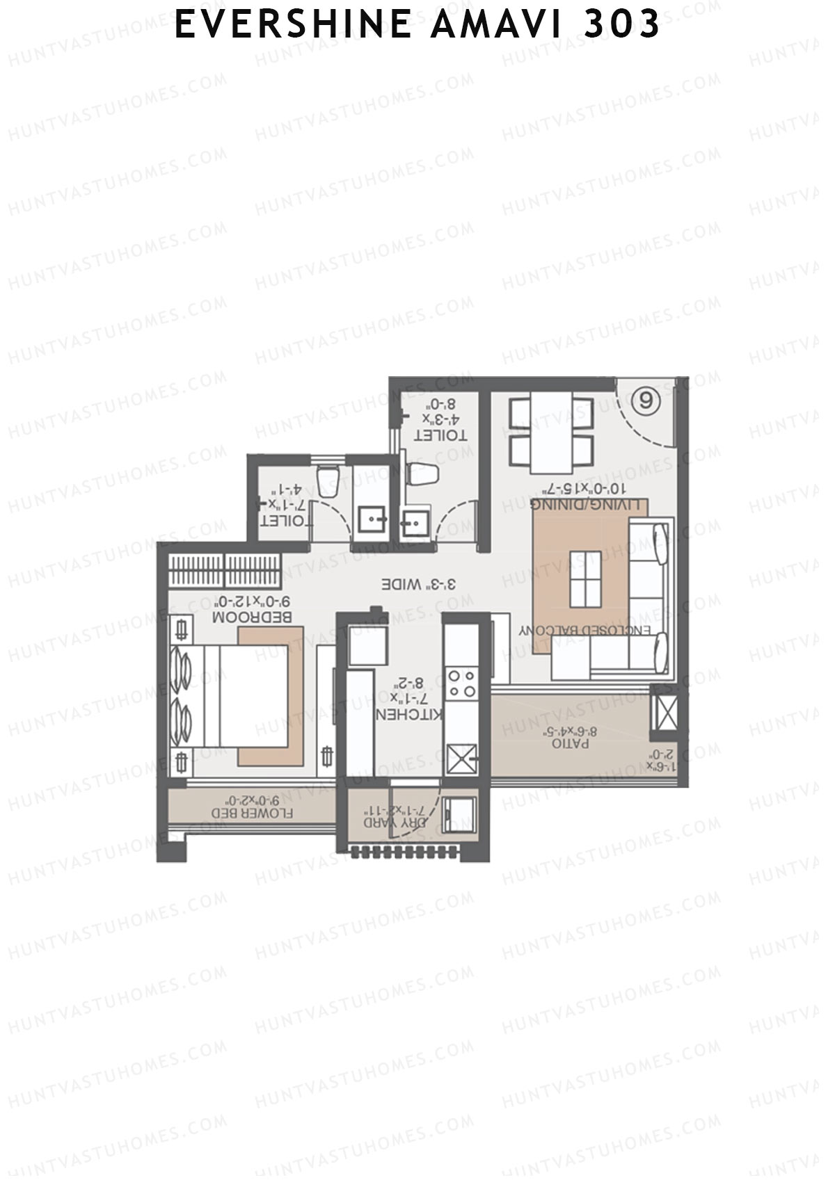 Evershine Amavi 303 Tower 23 Unit 2 (Type 2) Floor Plan