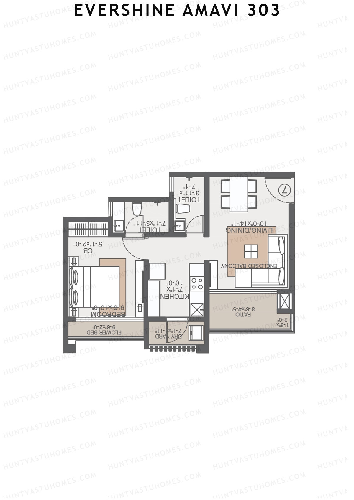 Evershine Amavi 303 Tower 23 Unit 3 (Type 1) Floor Plan