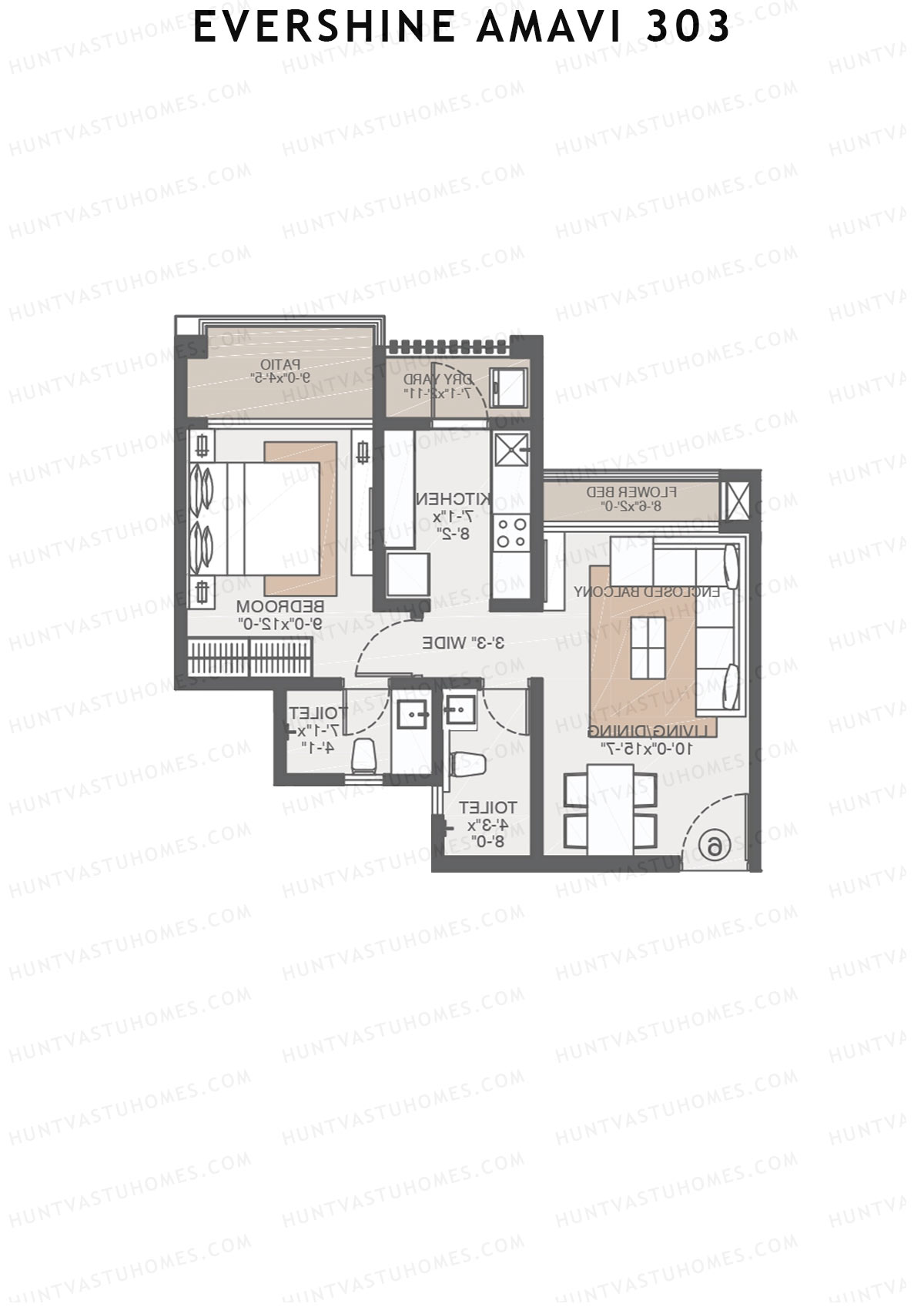 Evershine Amavi 303 Tower 23 Unit 5 (Type 4) Floor Plan