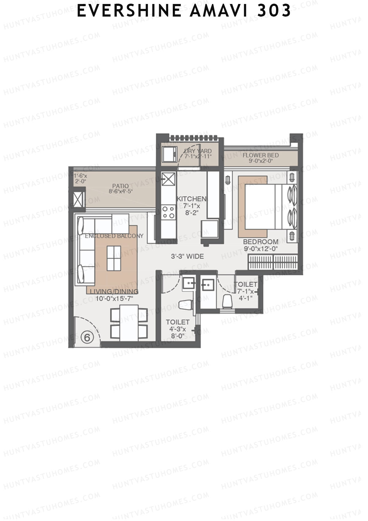 Evershine Amavi 303 Tower 23 Unit 6 (Type 2) Floor Plan