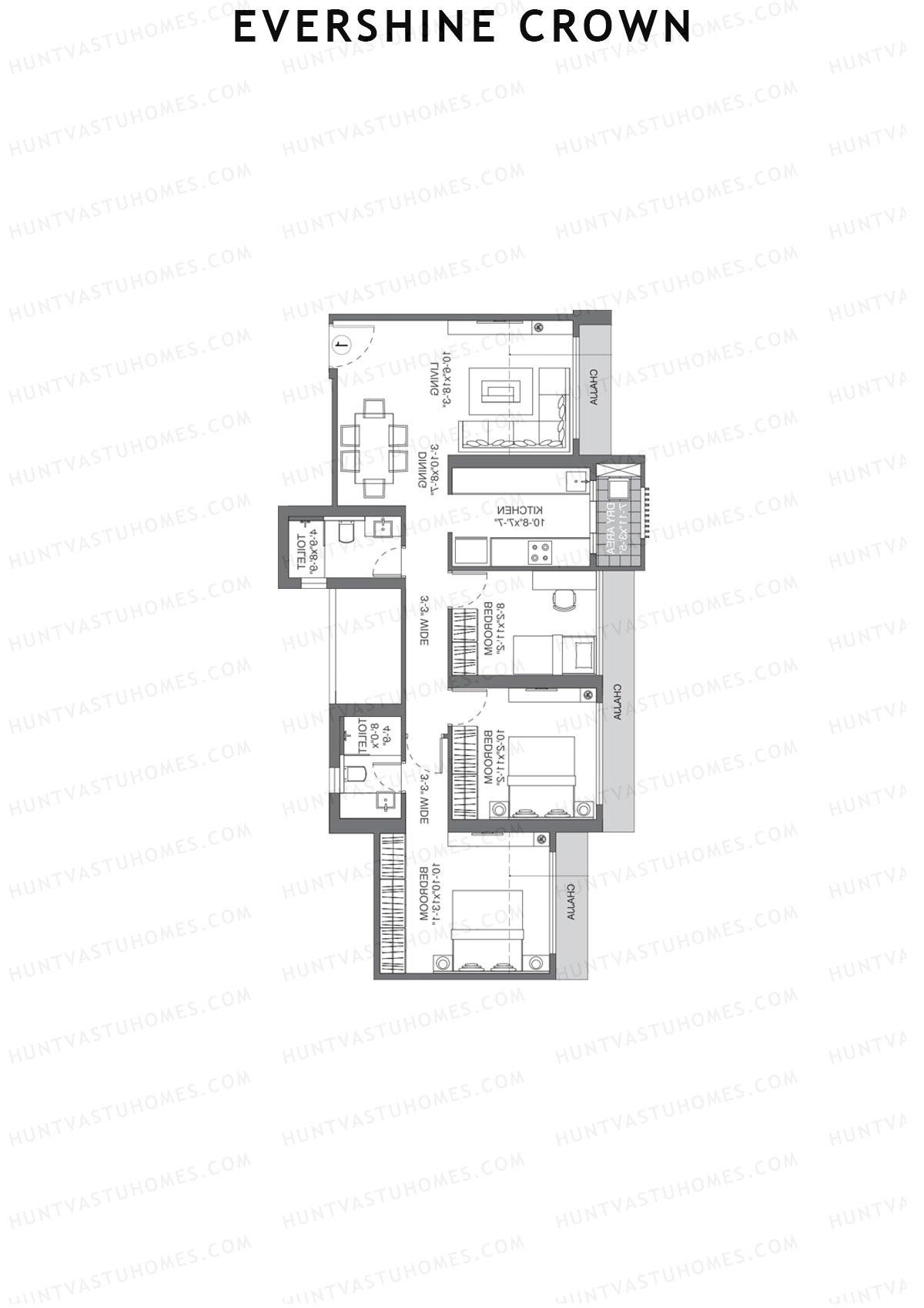 Evershine Crown Wing B Unit 4 Floor Plan