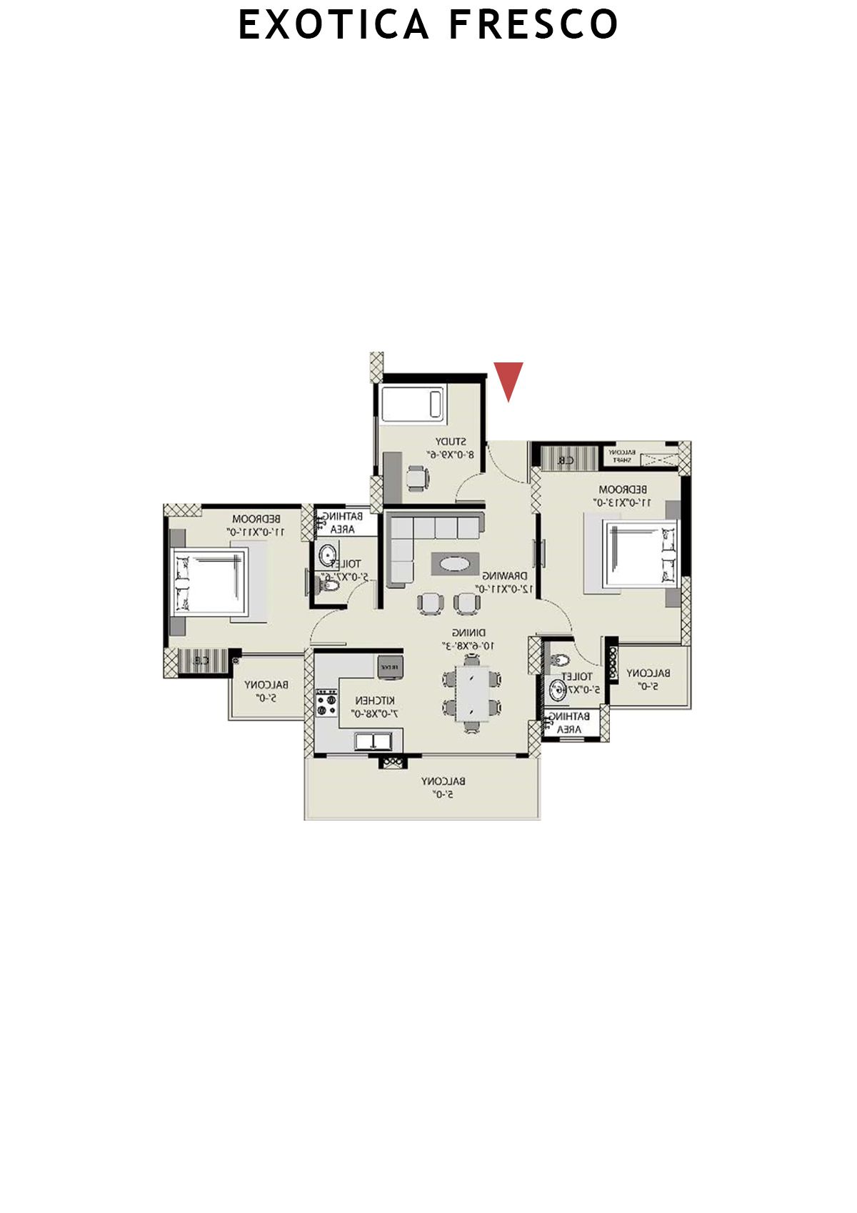 Exotica Fresco Tower B Unit 101 Floor Plan