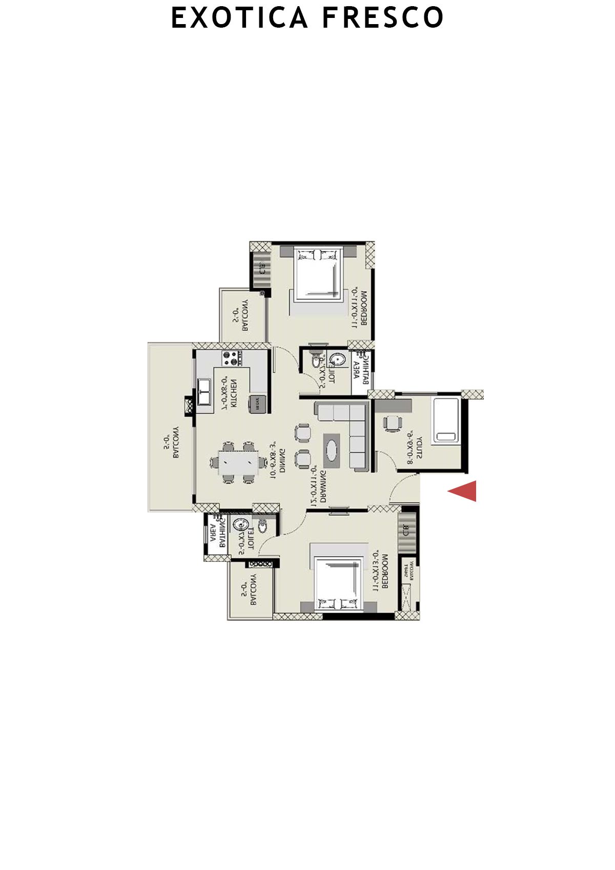 Exotica Fresco Tower E Unit 101 Floor Plan