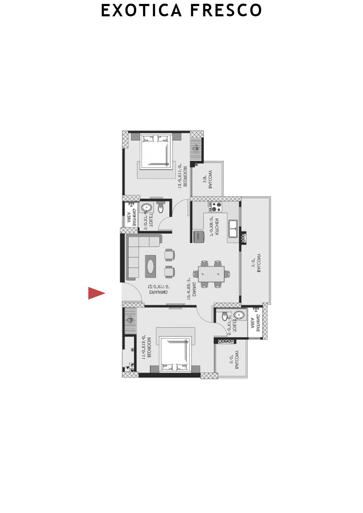 Exotica Fresco Tower E Unit 102 Floor Plan