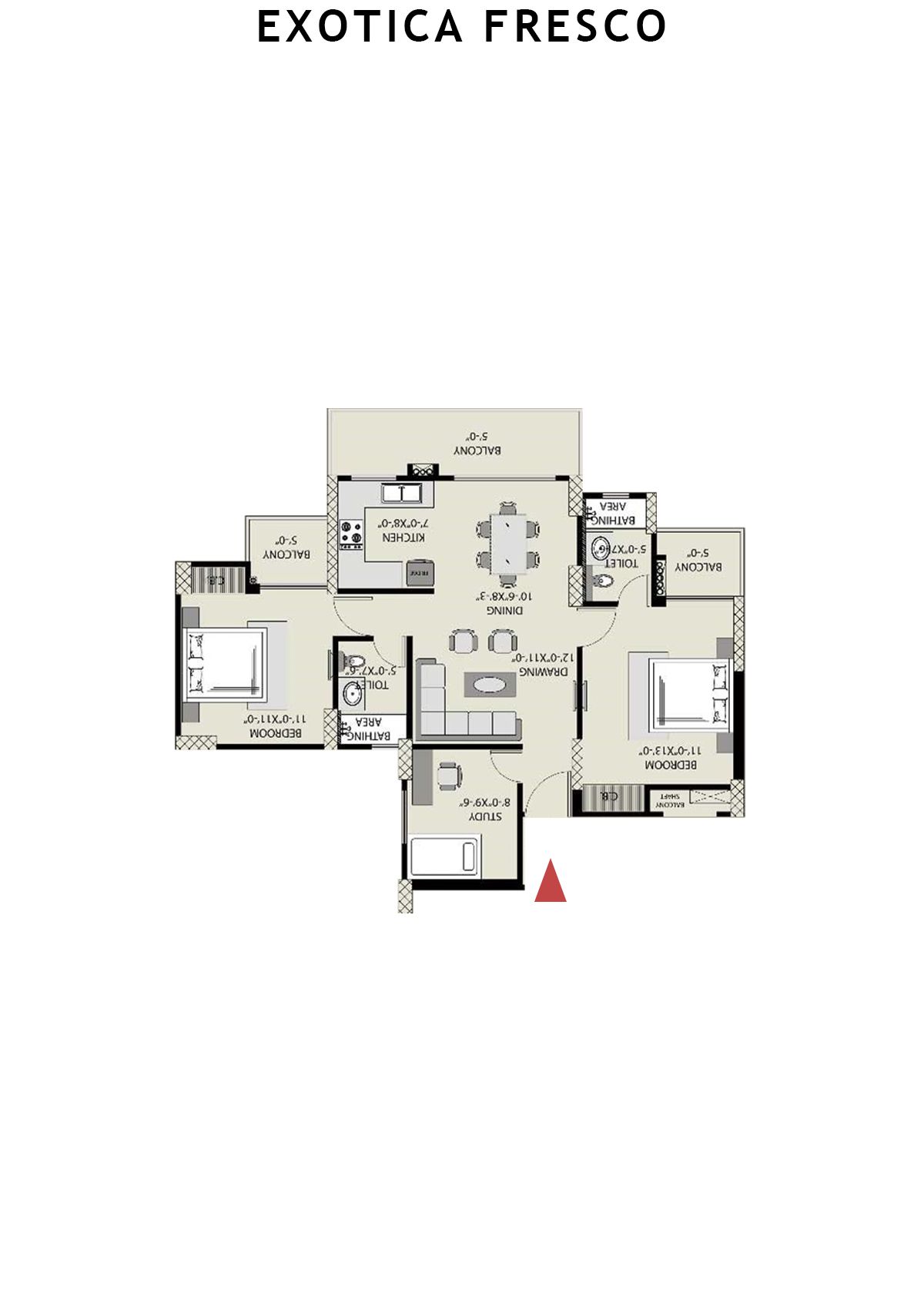 Exotica Fresco Tower E Unit 106 Floor Plan