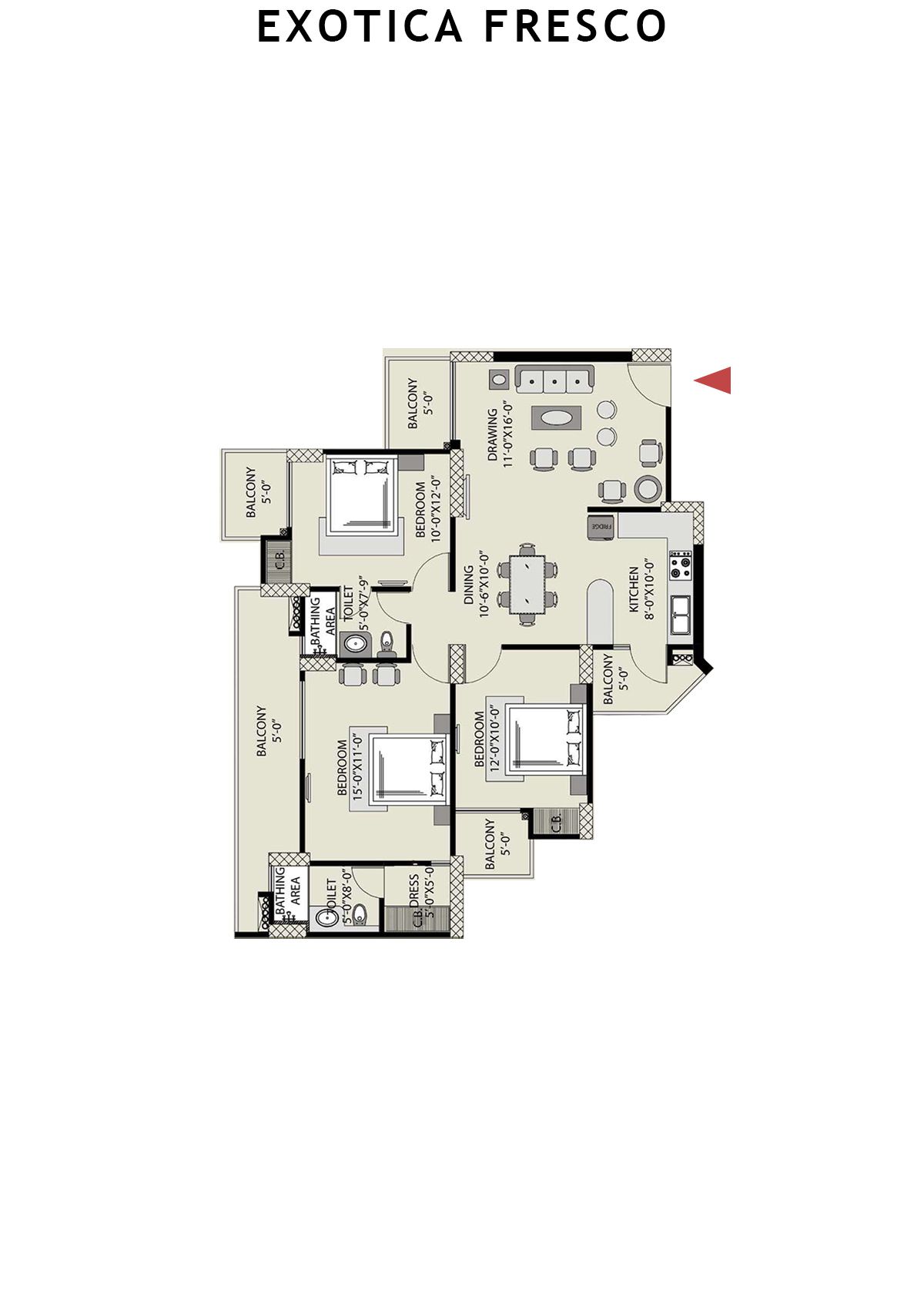 Exotica Fresco Tower A Unit 101 Floor Plan
