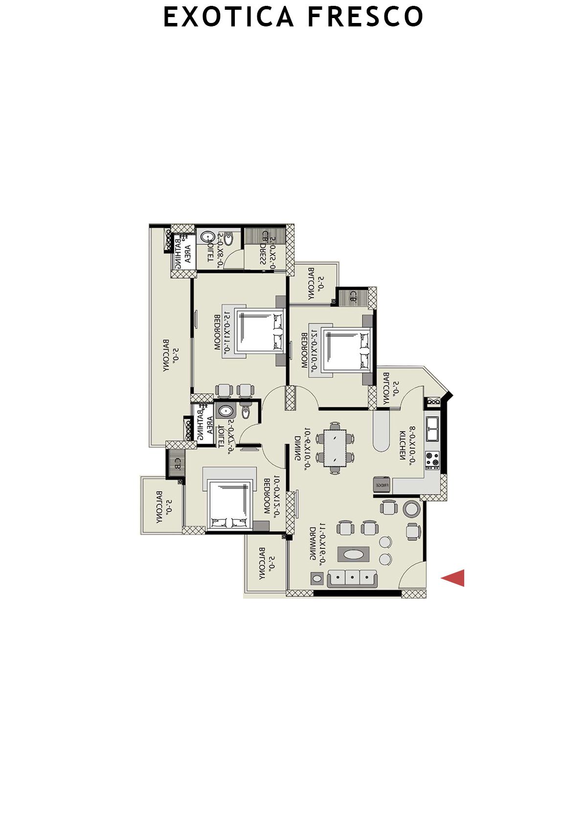 Exotica Fresco Tower A Unit 102 Floor Plan