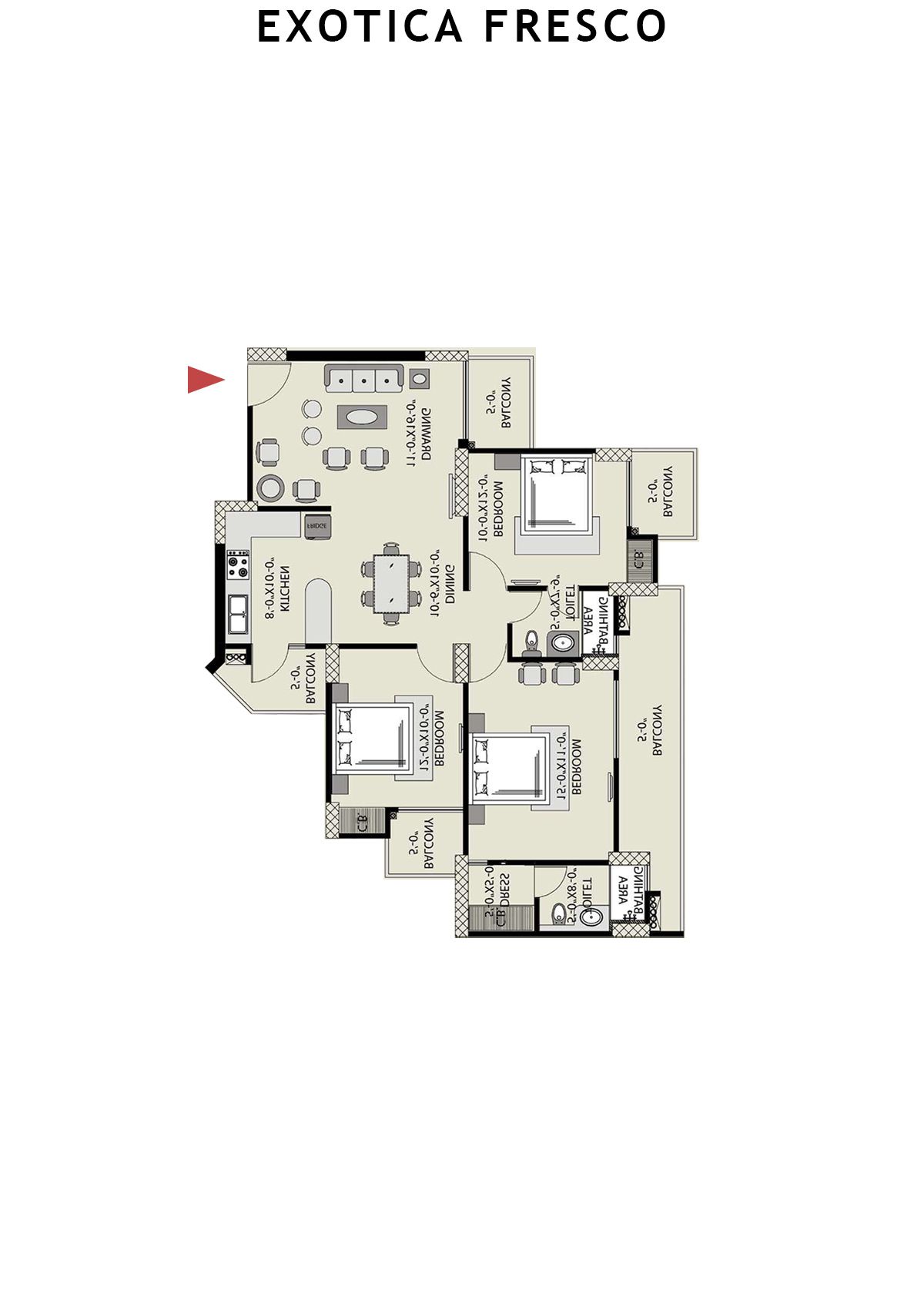 Exotica Fresco Tower A Unit 106 Floor Plan