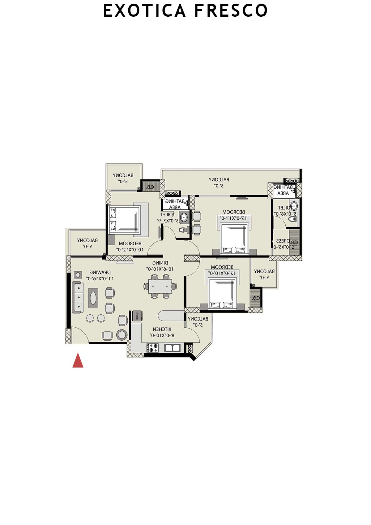 Exotica Fresco Tower B Unit 103 Floor Plan
