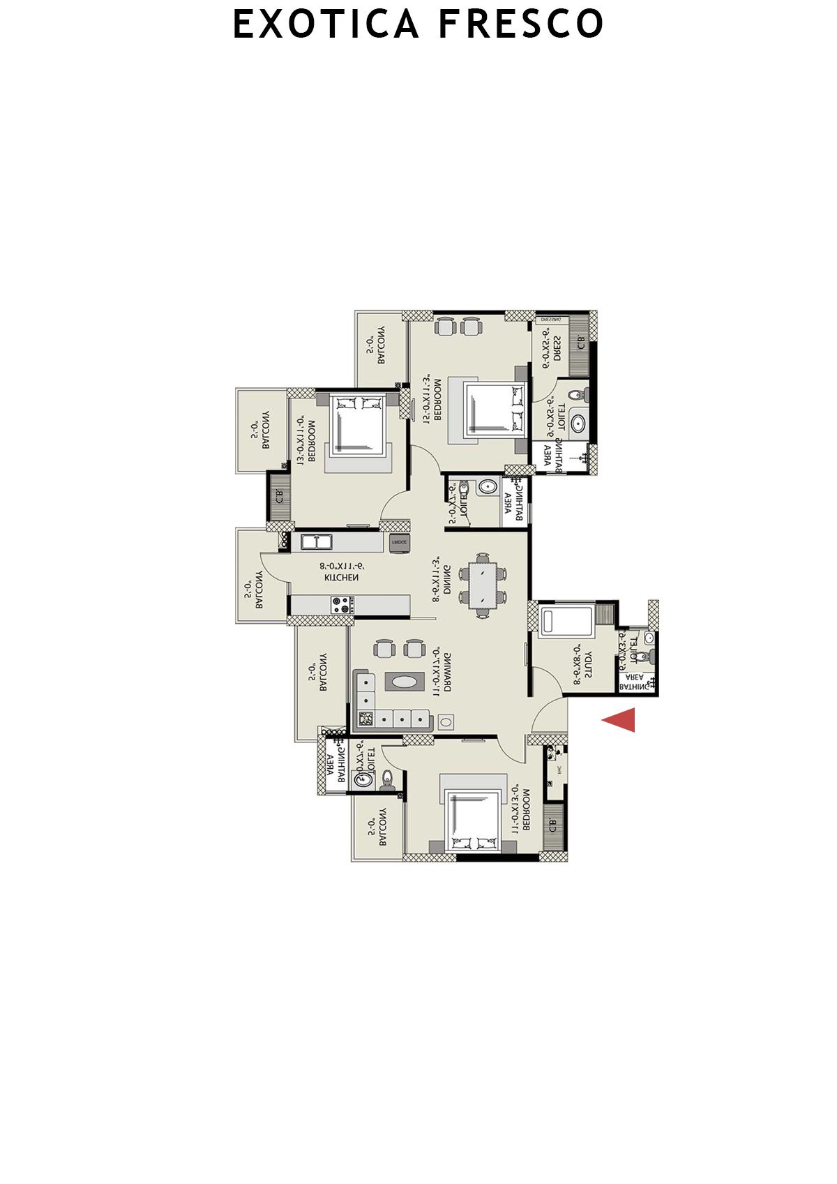 Exotica Fresco Tower D Unit 101 Floor Plan