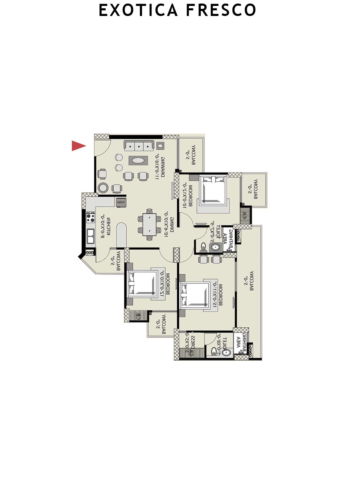 Exotica Fresco Tower E Unit 103 Floor Plan