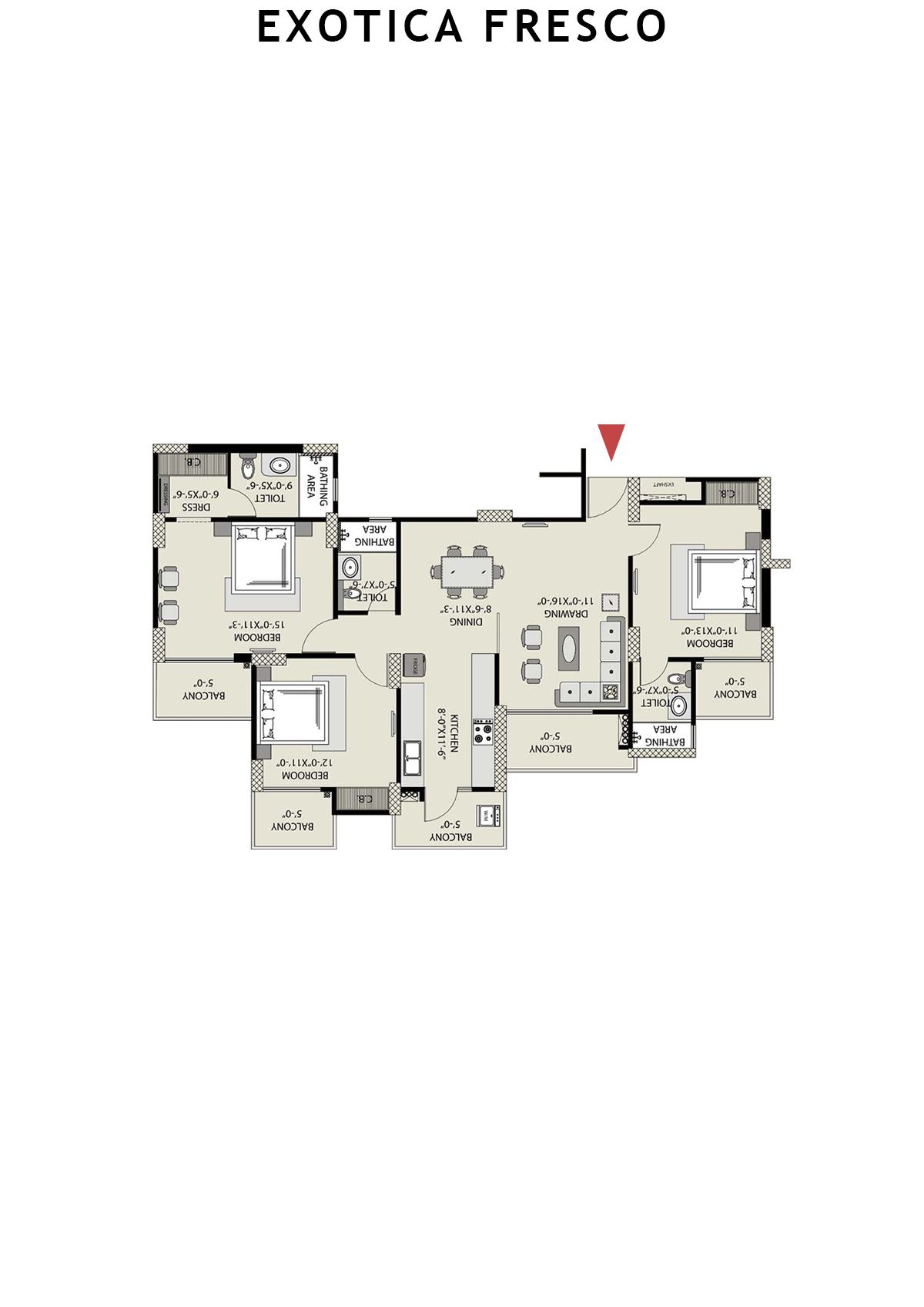 Exotica Fresco Tower G Unit 103 Floor Plan