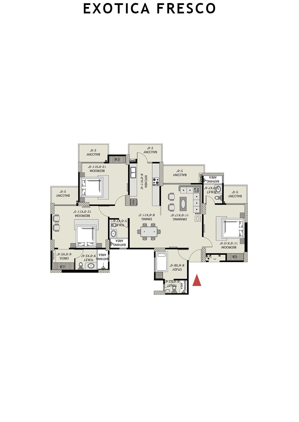 Exotica Fresco Tower G Unit 104 Floor Plan