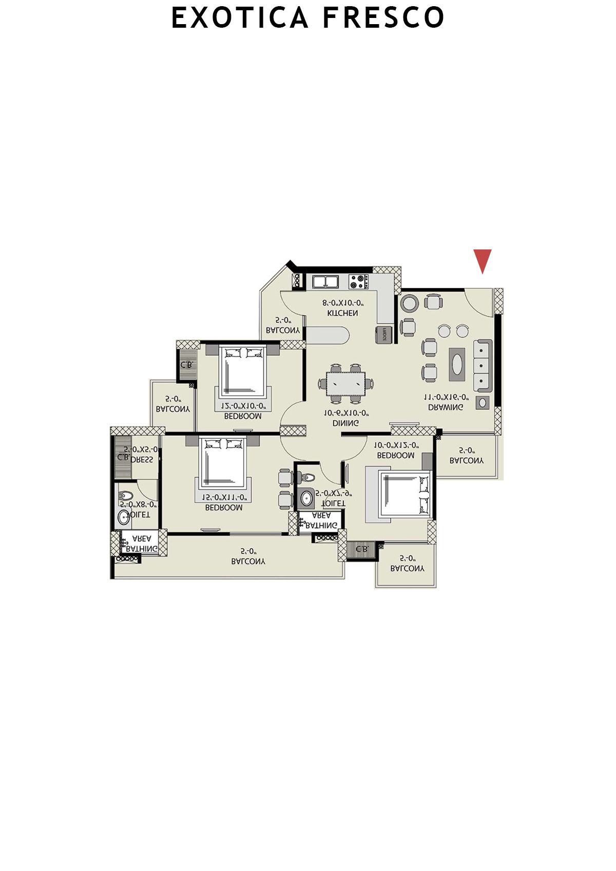 Exotica Fresco Tower J Unit 102 Floor Plan