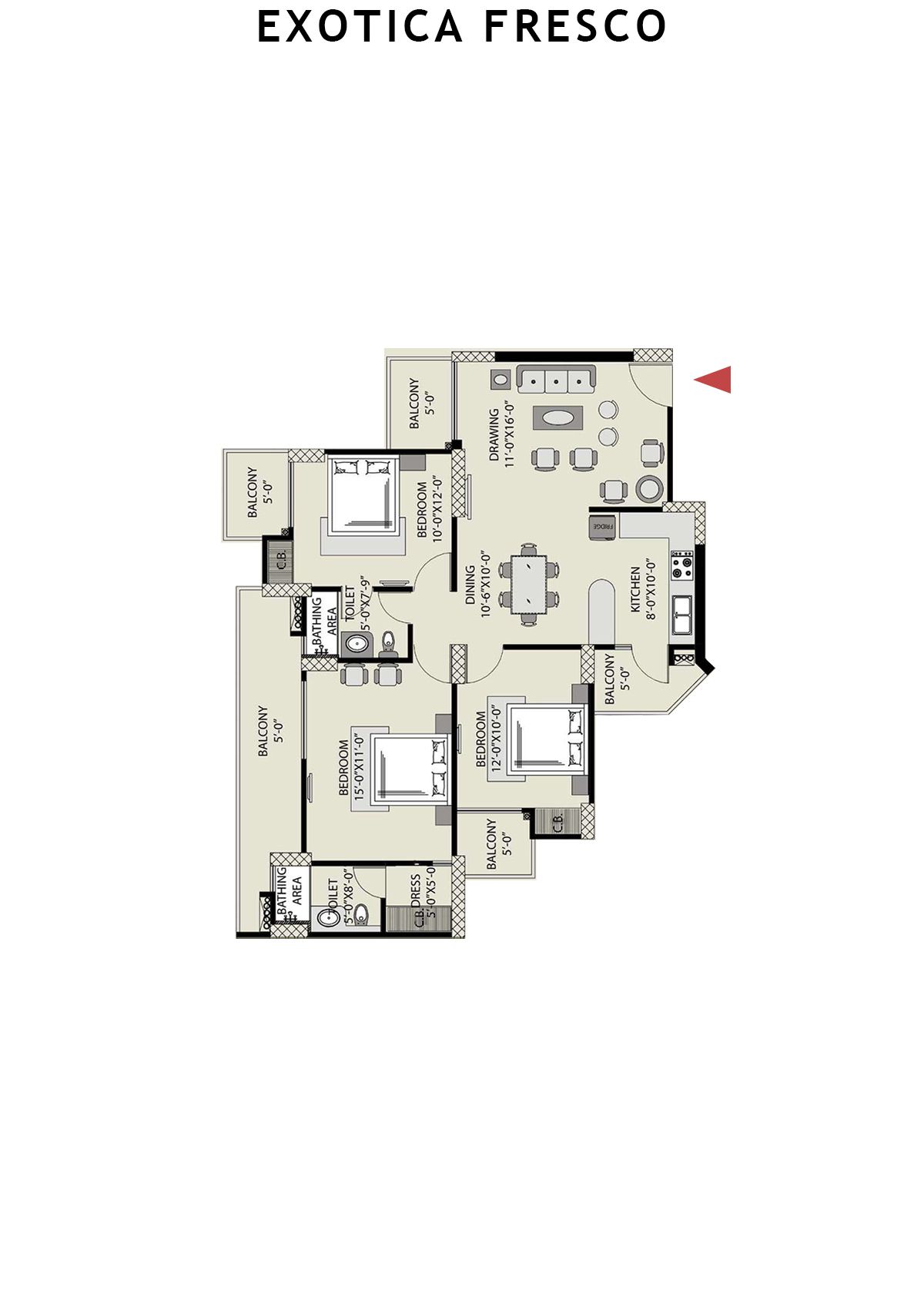 Exotica Fresco Tower J Unit 103 Floor Plan