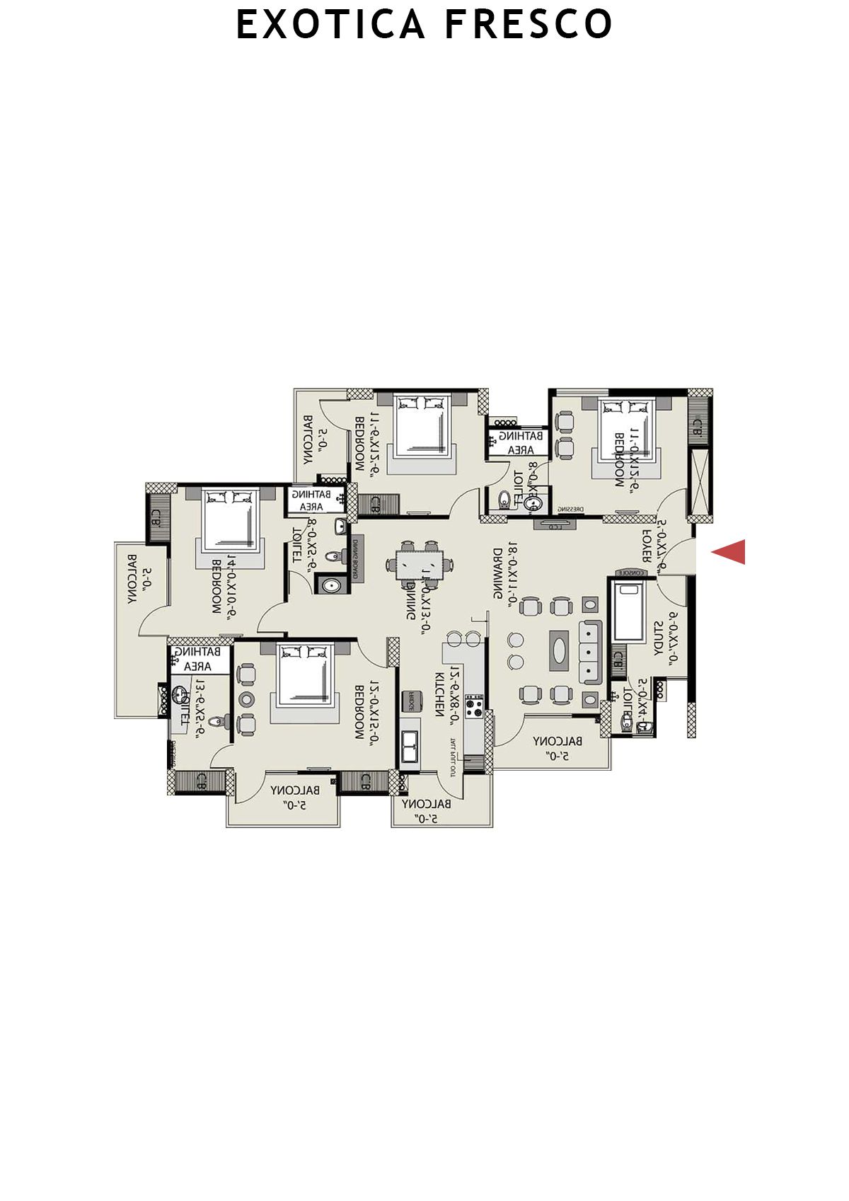 Exotica Fresco Tower K Unit 101 Floor Plan