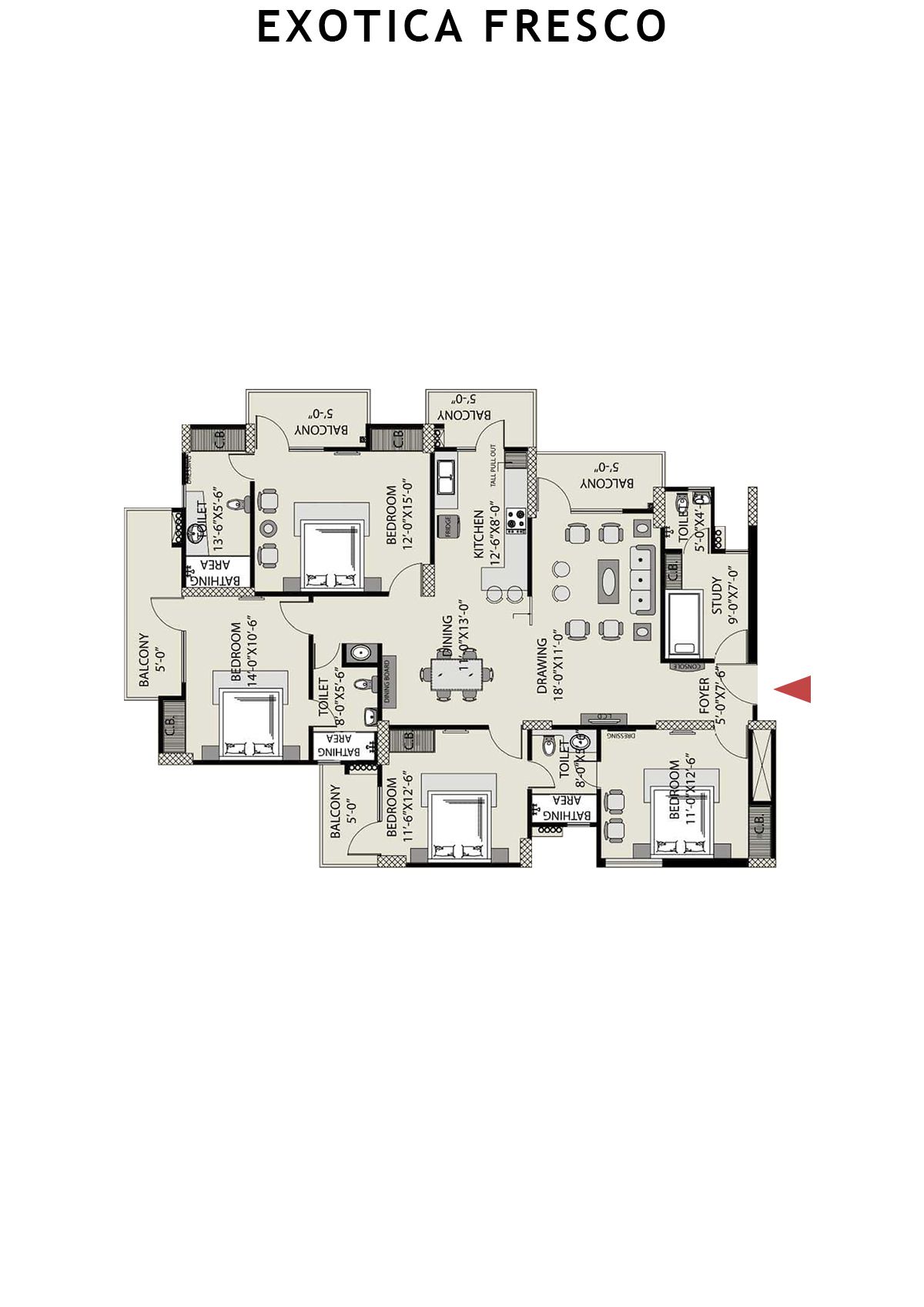 Exotica Fresco Tower K Unit 102 Floor Plan