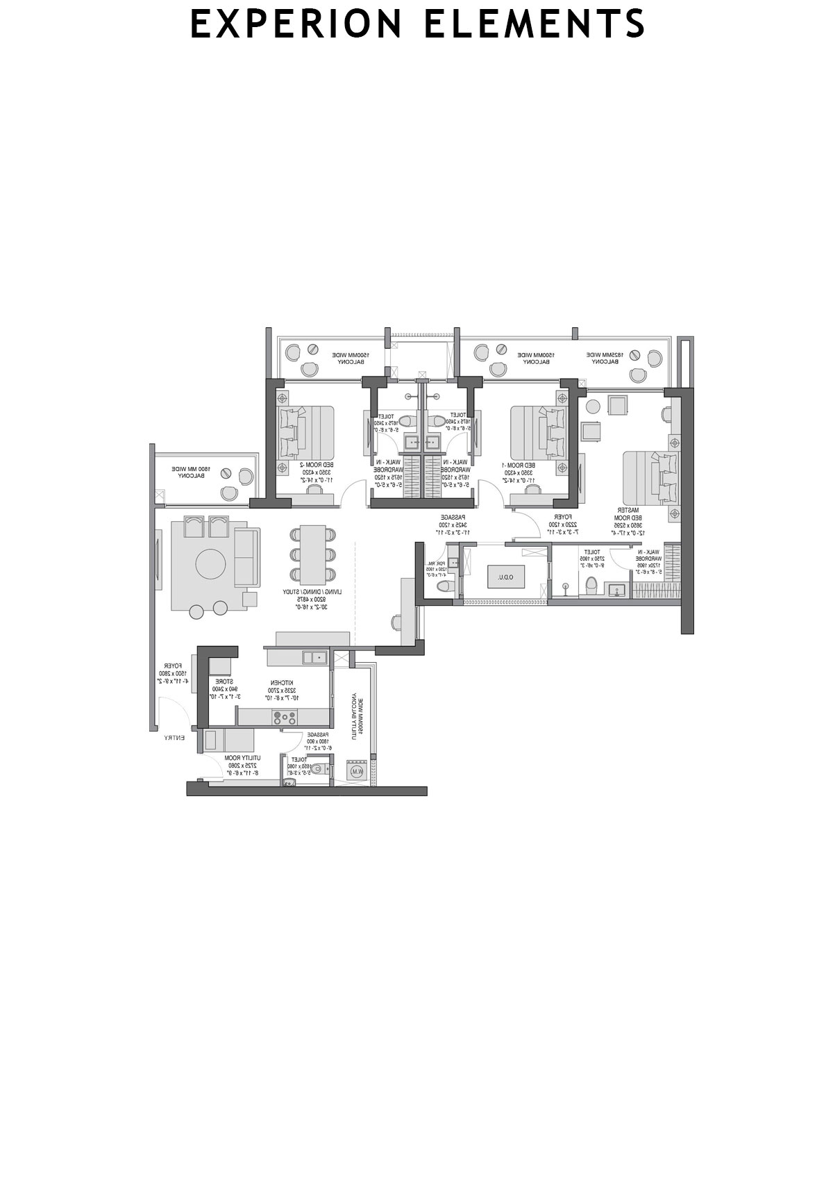 Experion Elements Tower 1 Unit 2 Floor Plan