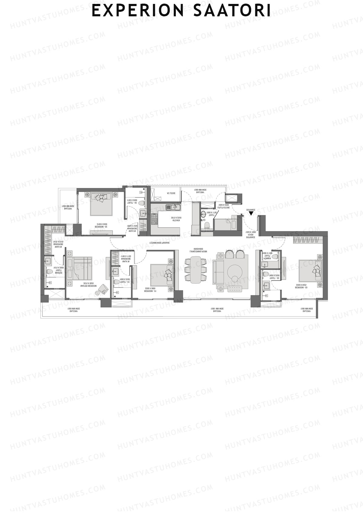Experion Saatori Tower 1 Unit 1 (Type A1) Floor Plan