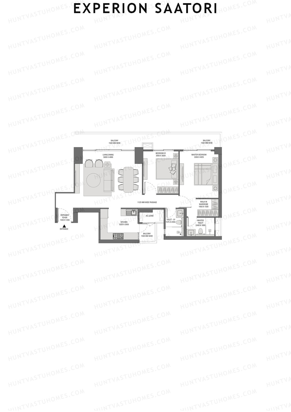 Experion Saatori Tower 3 Unit 3 (Type A7) Floor Plan