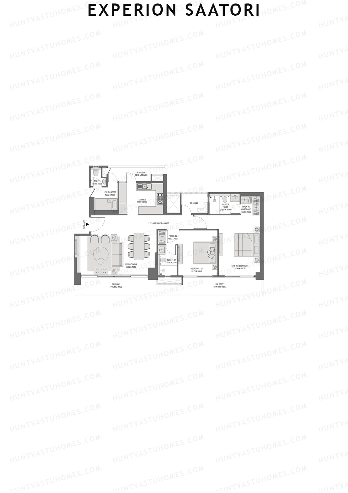 Experion Saatori Tower 3 Unit 4 (Type A6) Floor Plan