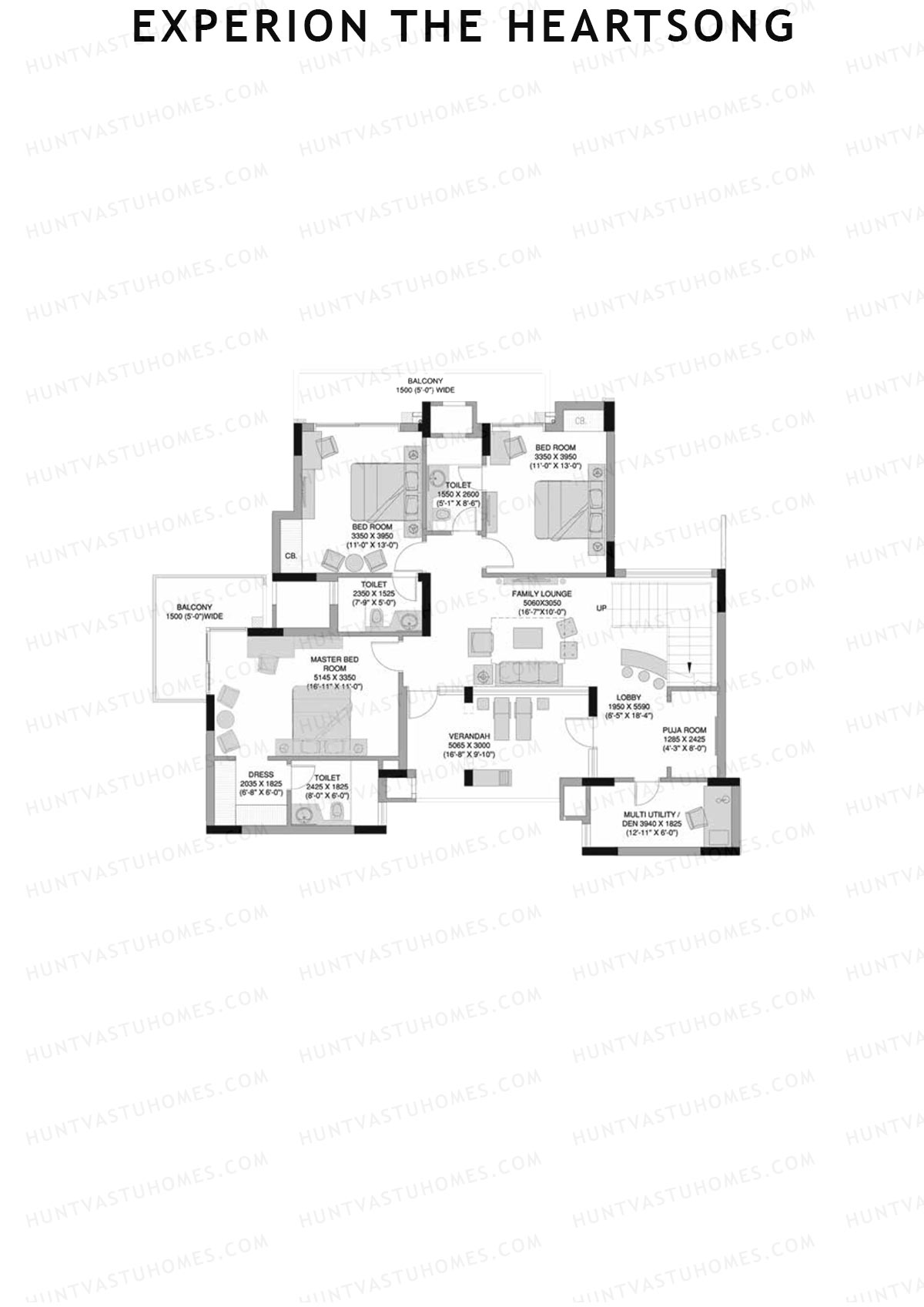 Experion The Heartsong, Tower D1, Unit 2 (Penthouse), 4BHK, Super Area 3245   sq ft 