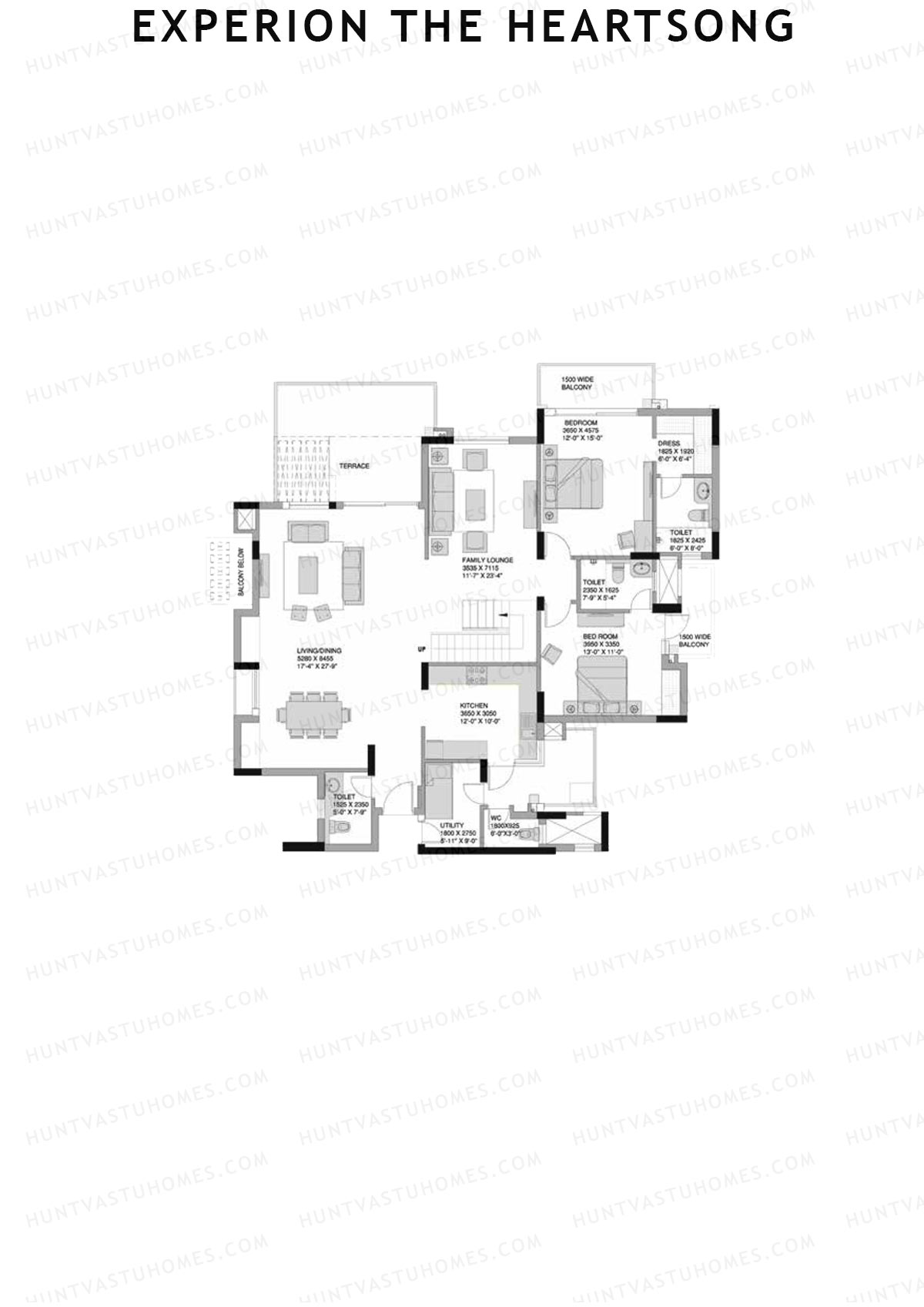 Experion The Heartsong, Tower D2, Unit 2 (Penthouse), 5BHK, Super Area 3815   sq ft 