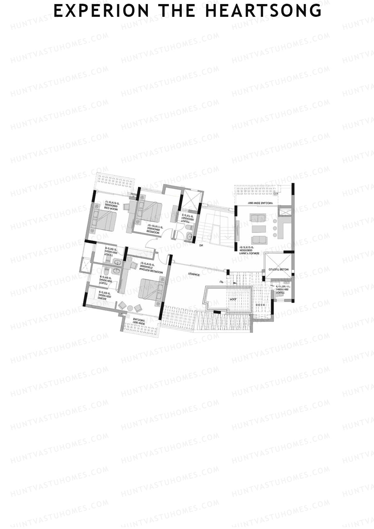 Experion The Heartsong, Tower D3, Unit 3 (Penthouse), 5BHK, Super Area 3773   sq ft 