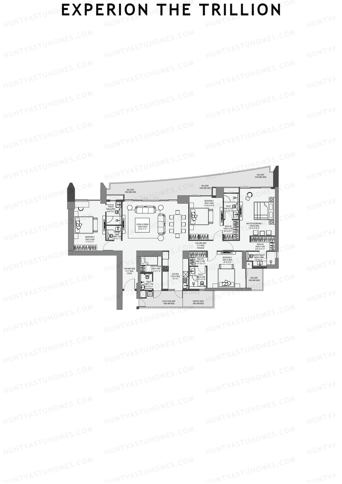 Experion The Trillion Tower 1 Unit 2 (Type 2) Floor Plan