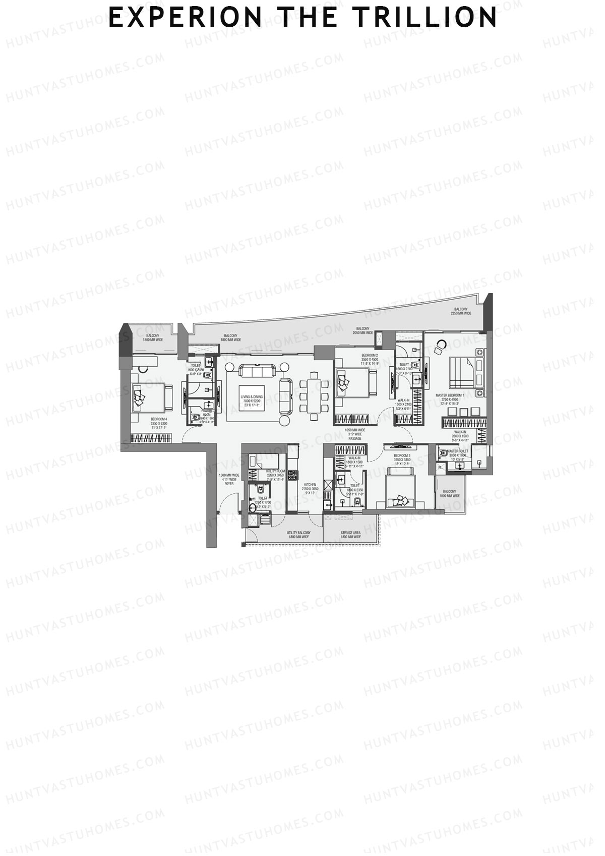 Experion The Trillion Tower 1 Unit 2 (Type 2A) Floor Plan