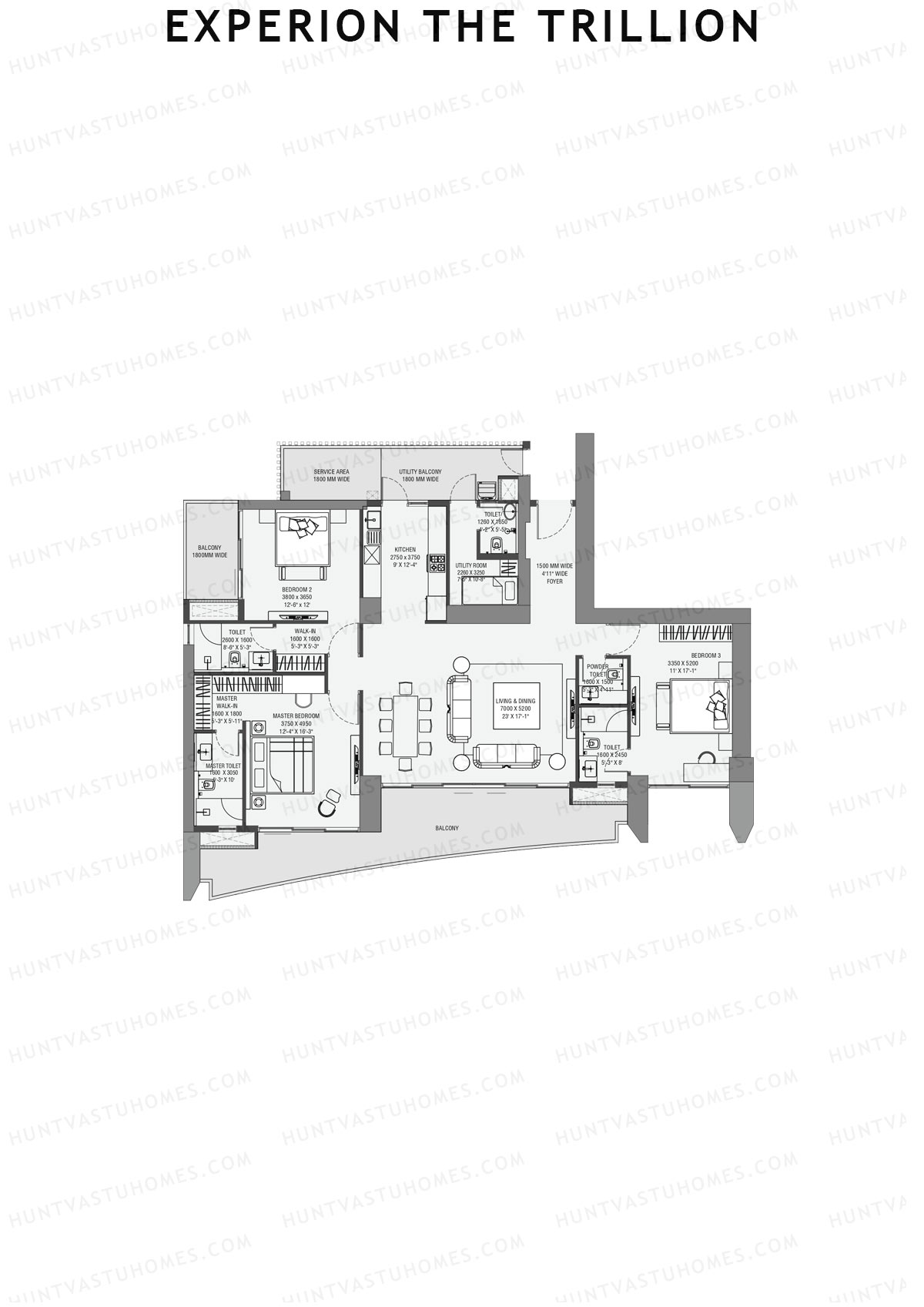 Experion The Trillion Tower 1 Unit 4 (Type 4) Floor Plan