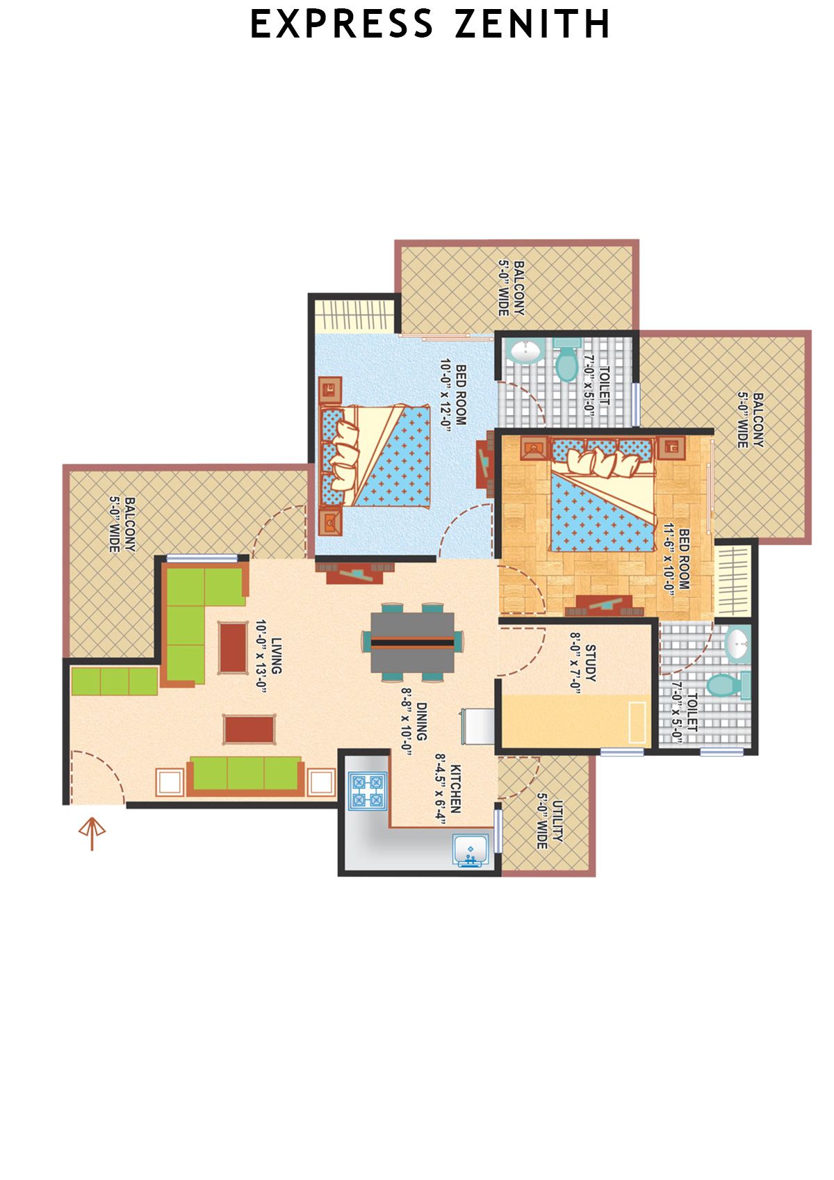 Express Zenith Tower B Unit 1 Floor Plan