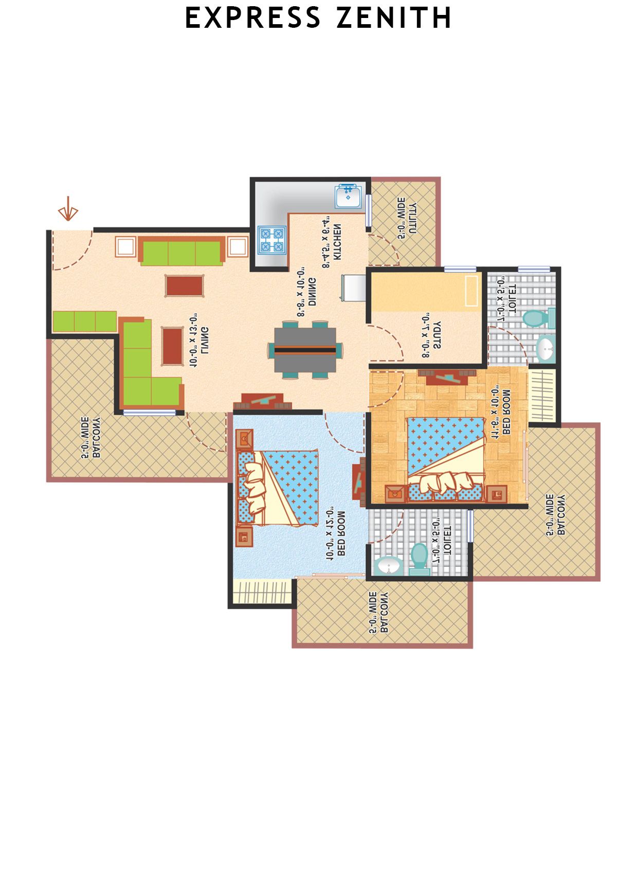 Express Zenith Tower B Unit 2 Floor Plan