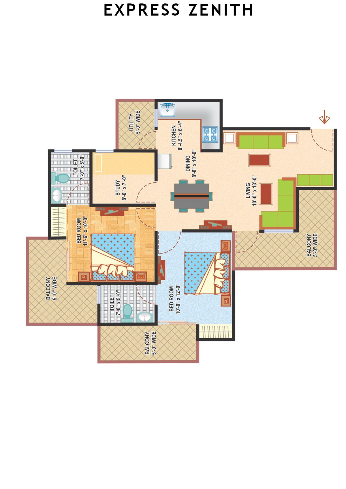Express Zenith Tower B Unit 5 Floor Plan