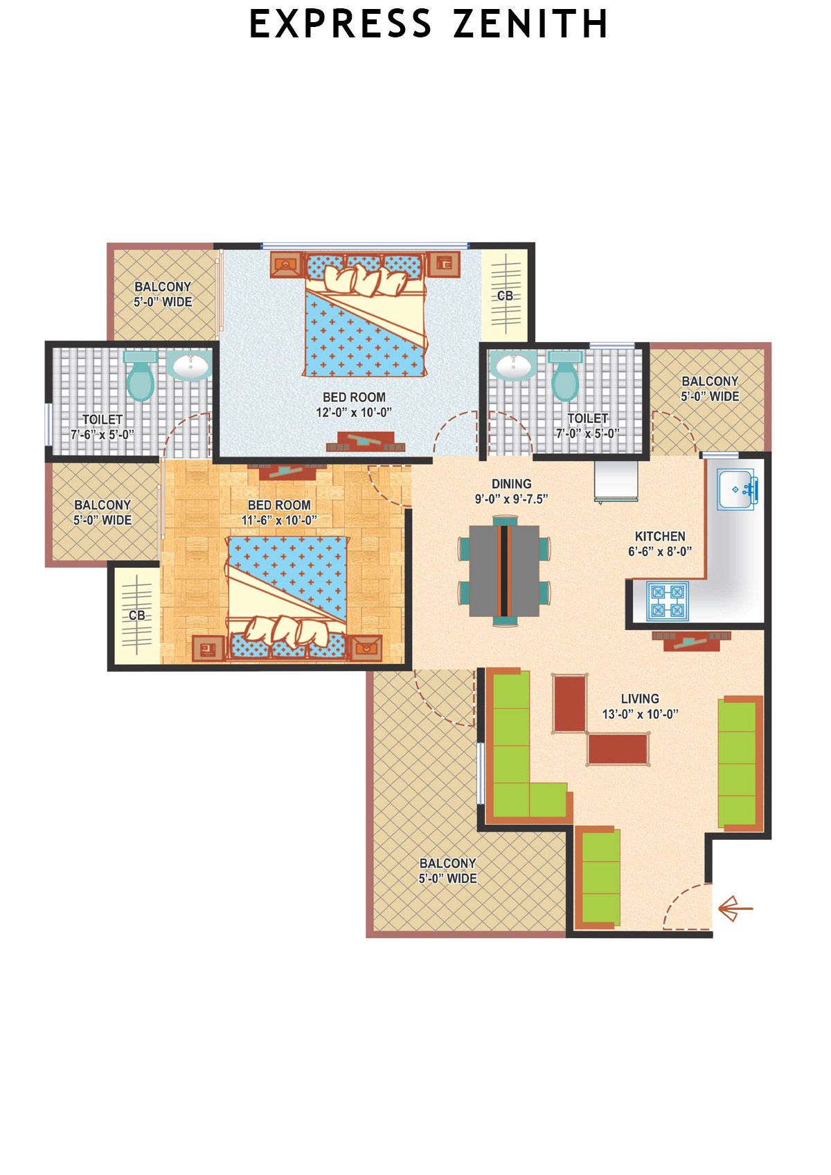 Express Zenith Tower B Unit 7 Floor Plan