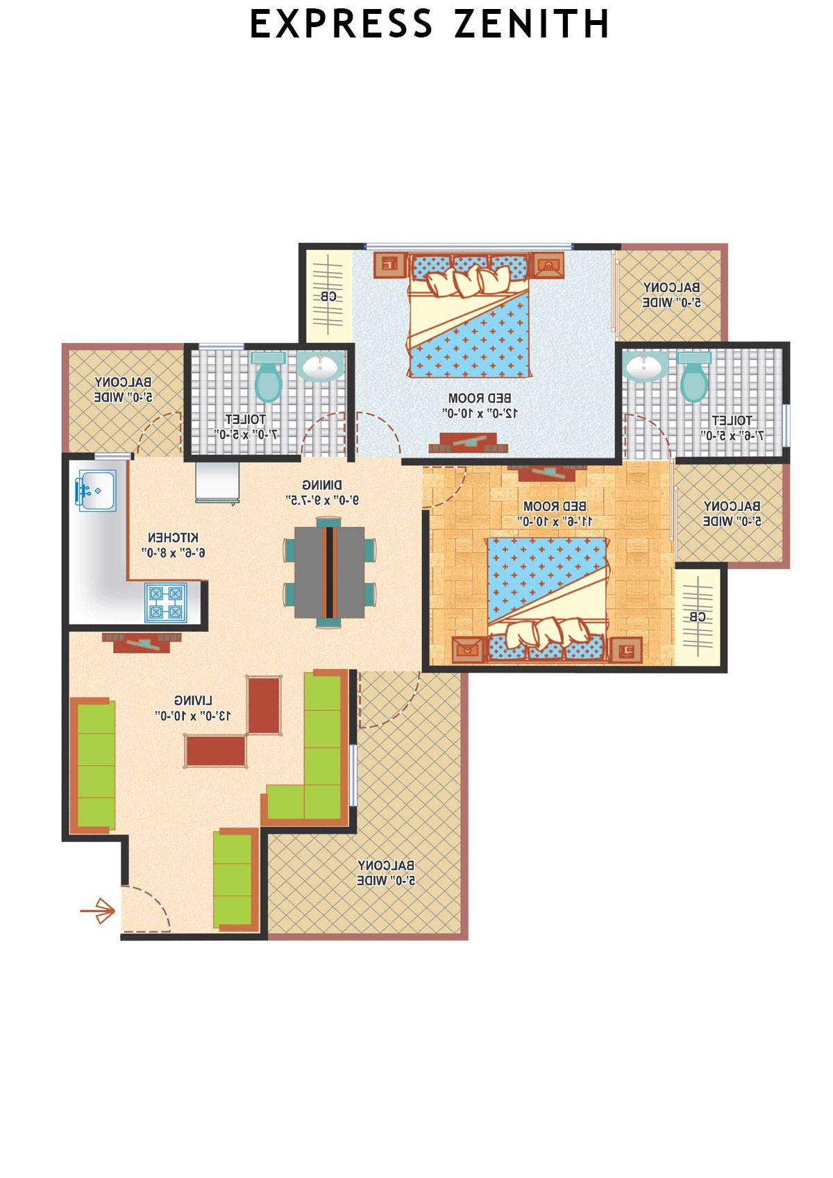 Express Zenith Tower B Unit 8 Floor Plan