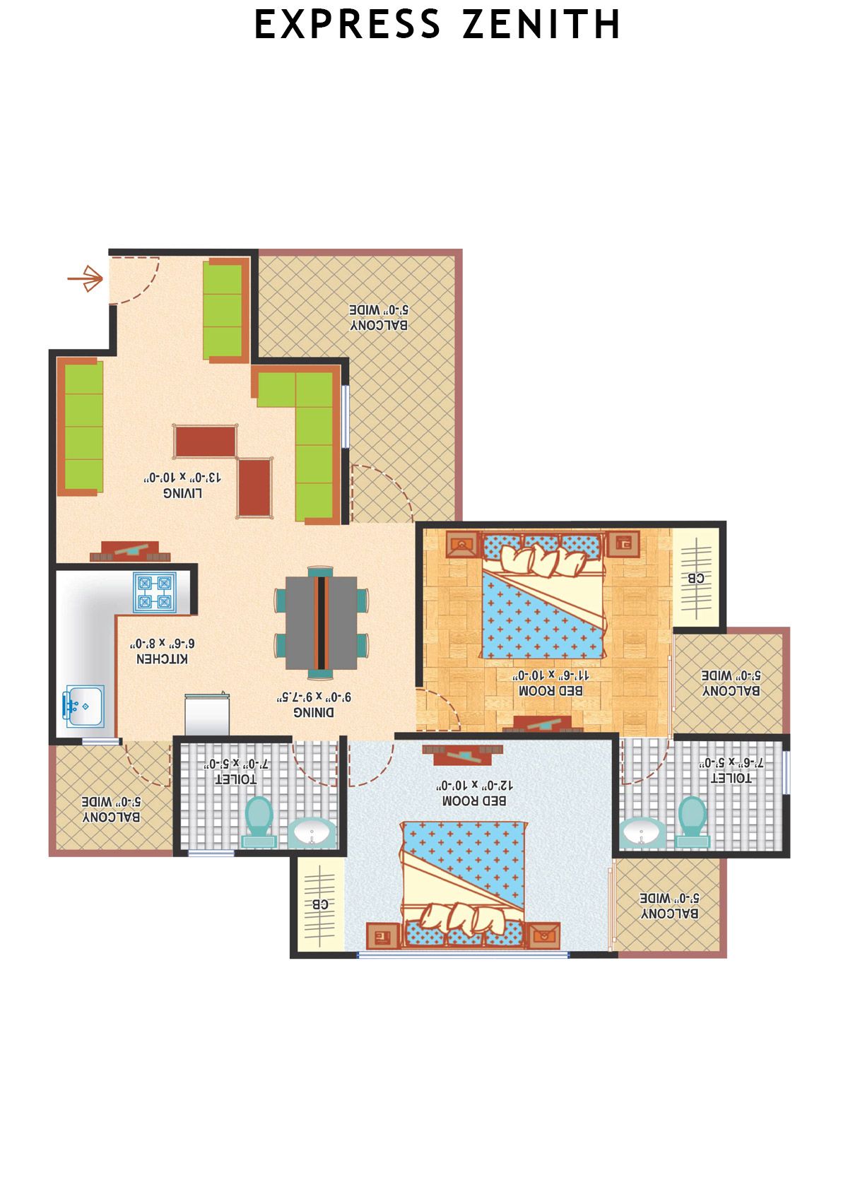 Express Zenith Tower E Unit 3 Floor Plan