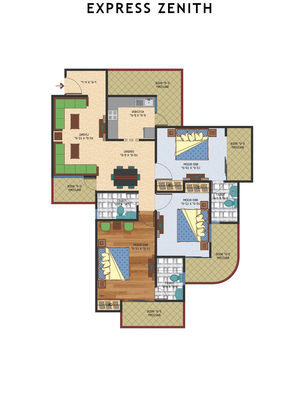 Express Zenith Tower B Unit 3 Floor Plan