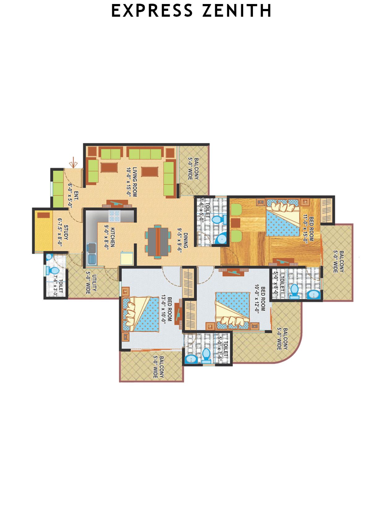 Express Zenith Tower C Unit 2 Floor Plan