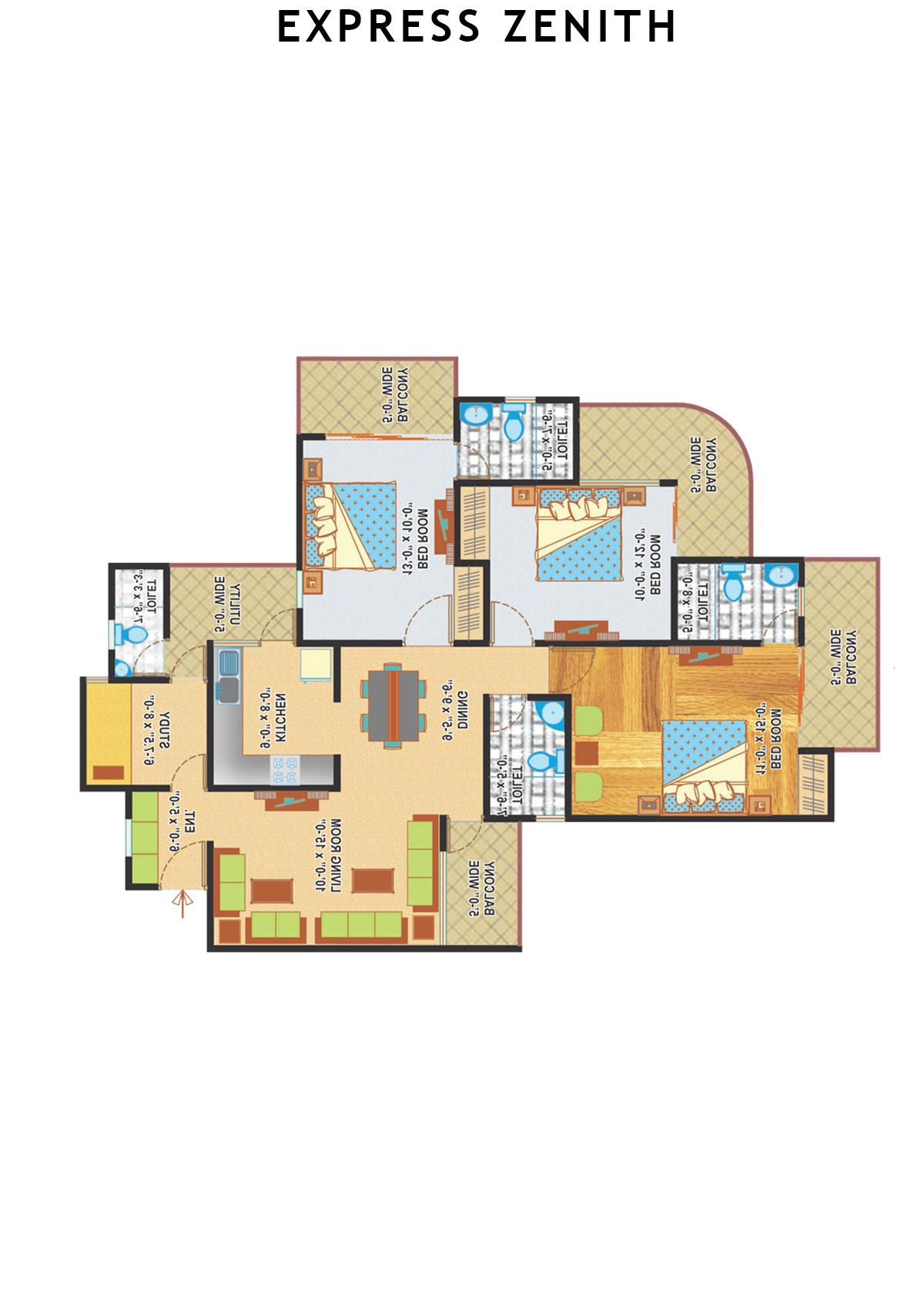 Express Zenith Tower D Unit 2 Floor Plan