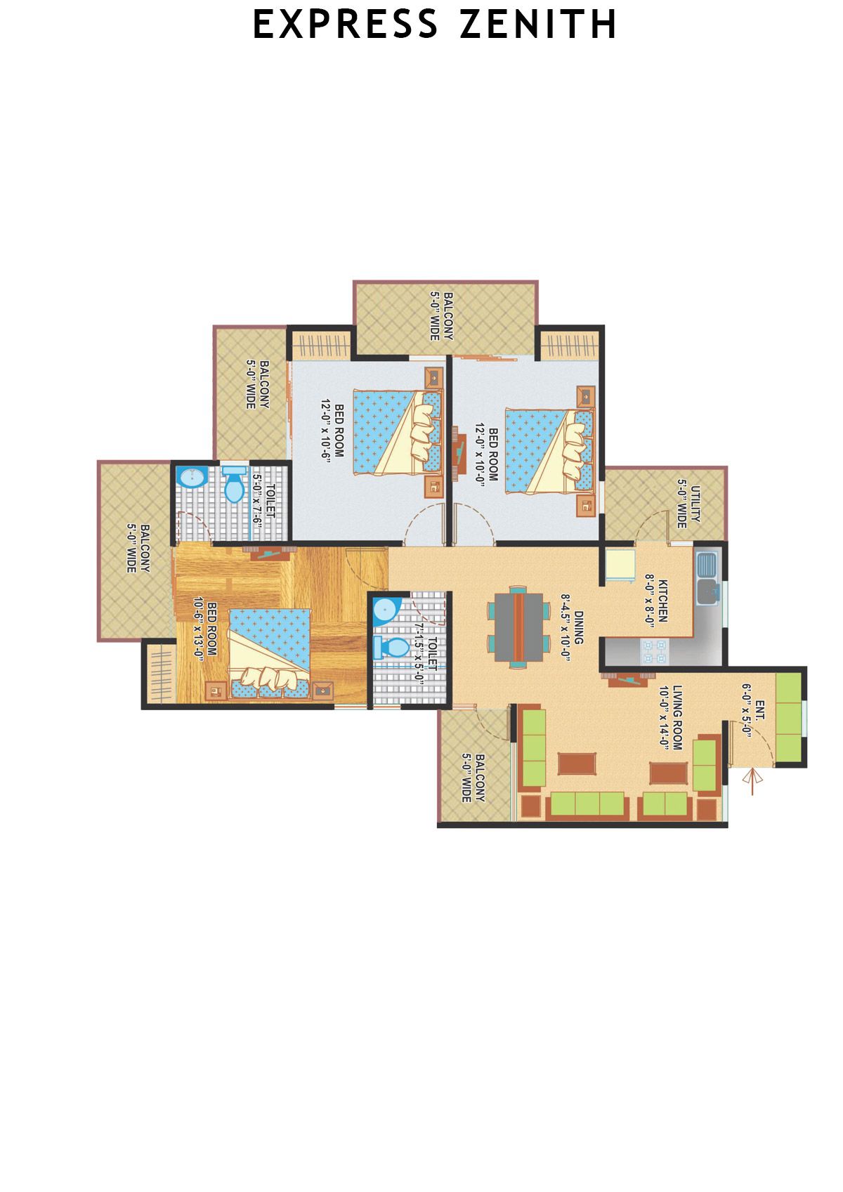 Express Zenith Tower D Unit 5 Floor Plan