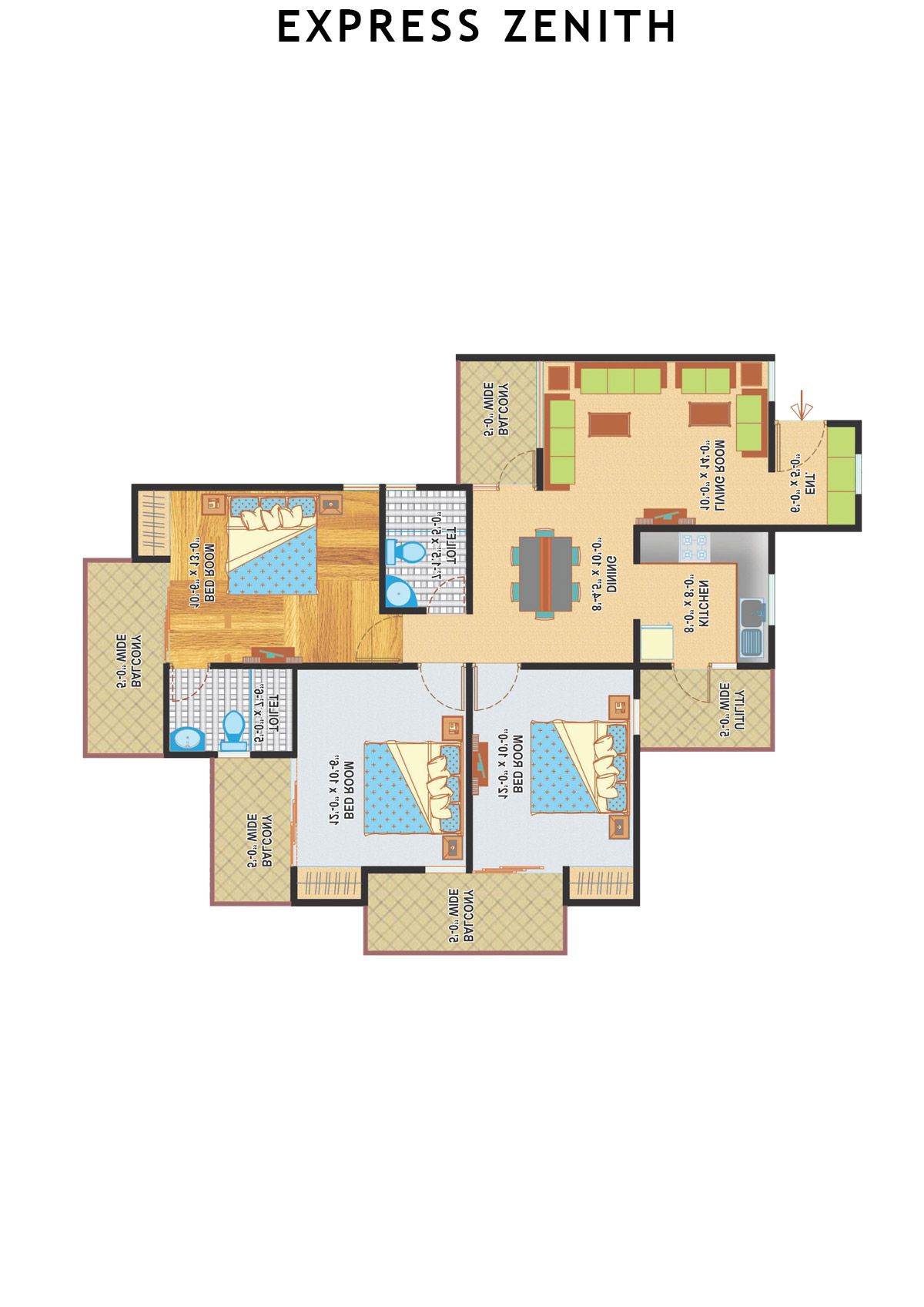 Express Zenith Tower E Unit 5 Floor Plan